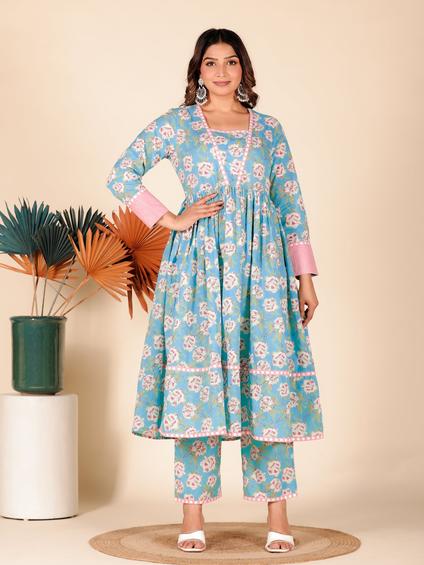 Soft Cotton Floral Kurta