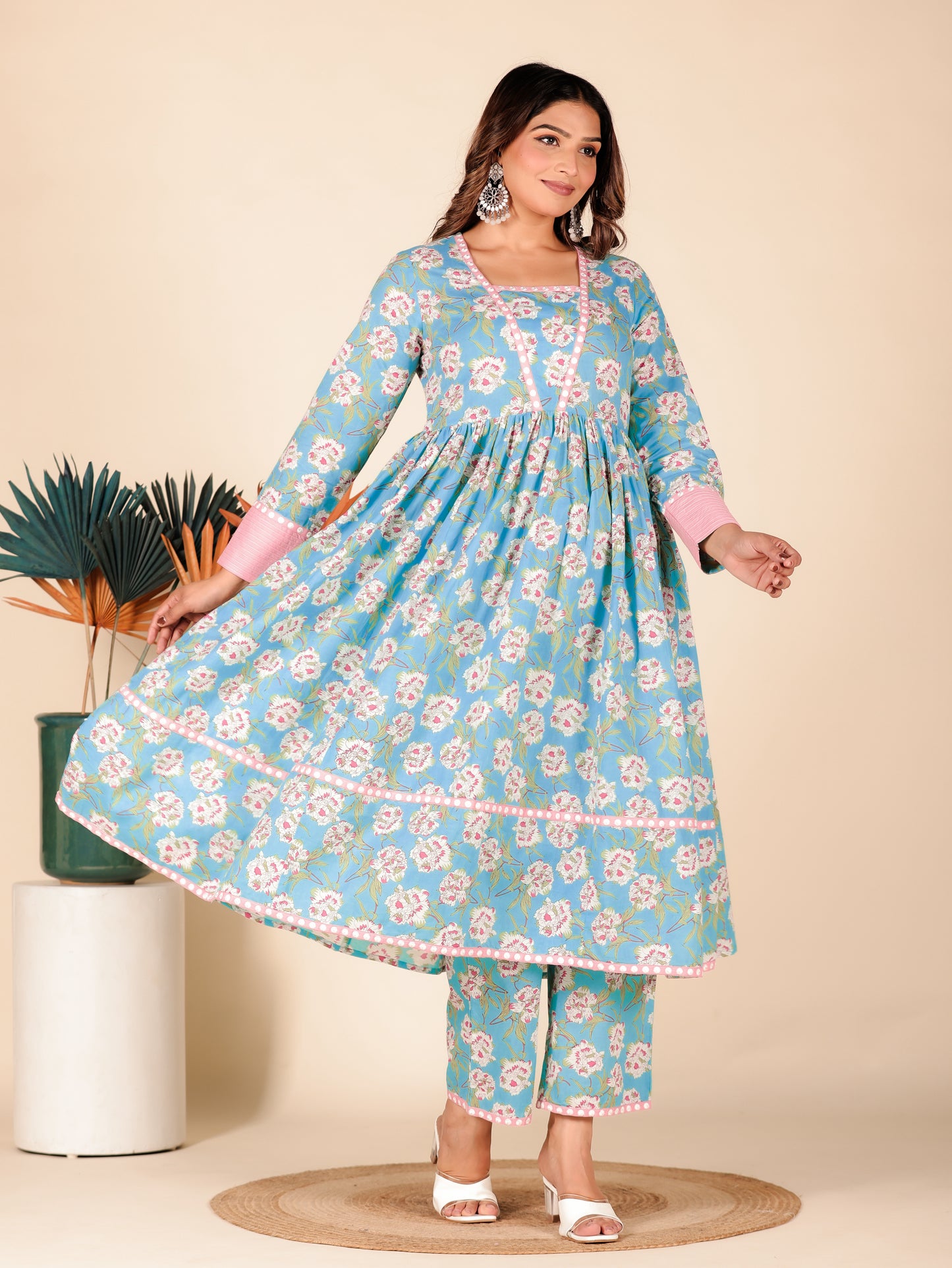 Soft Cotton Floral Kurta