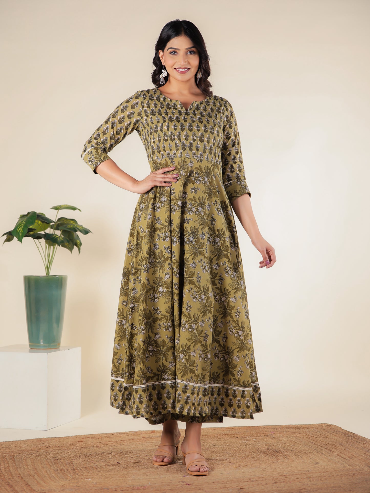 Soft Cotton Floral Kurta