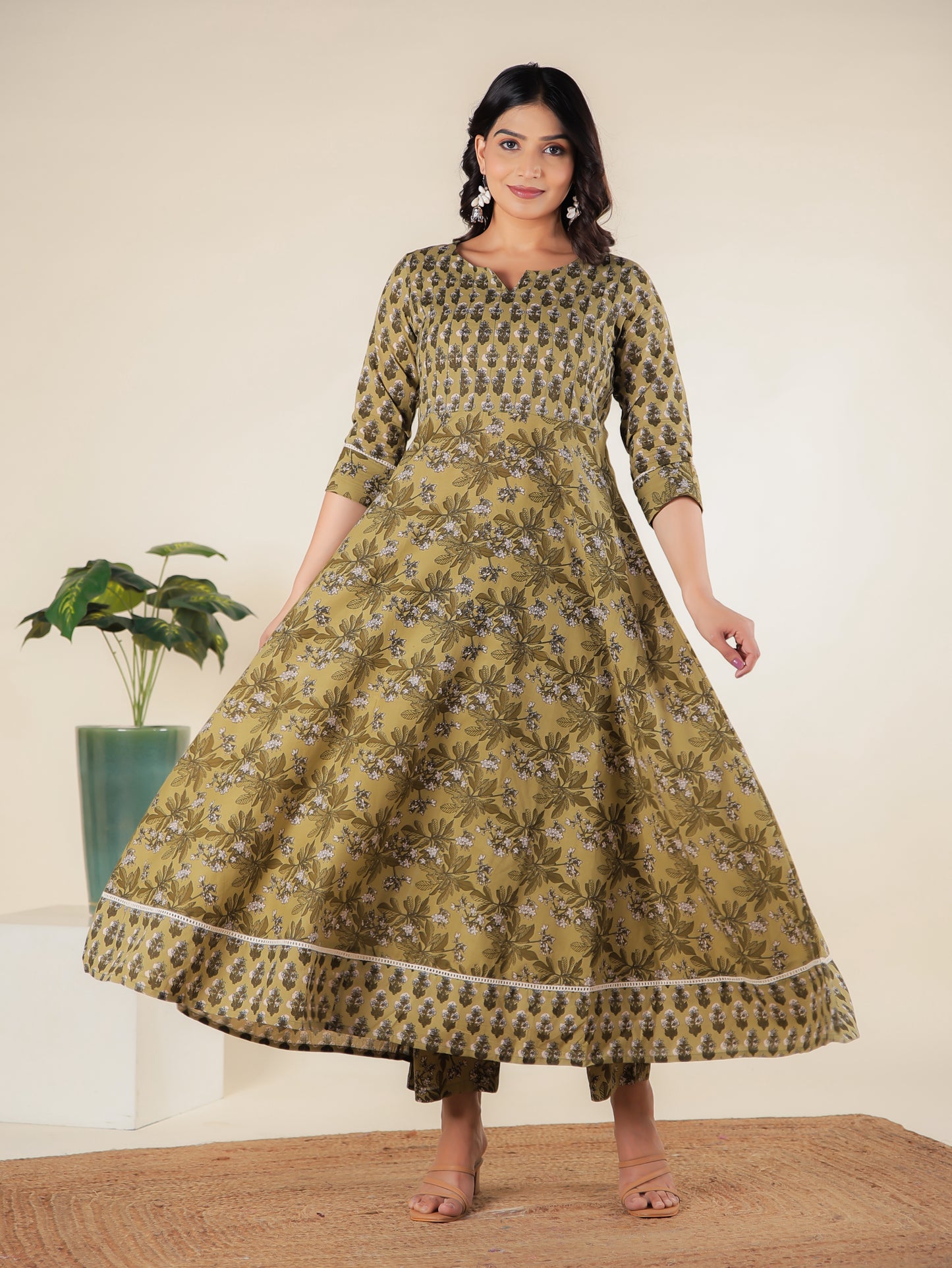 Soft Cotton Floral Kurta