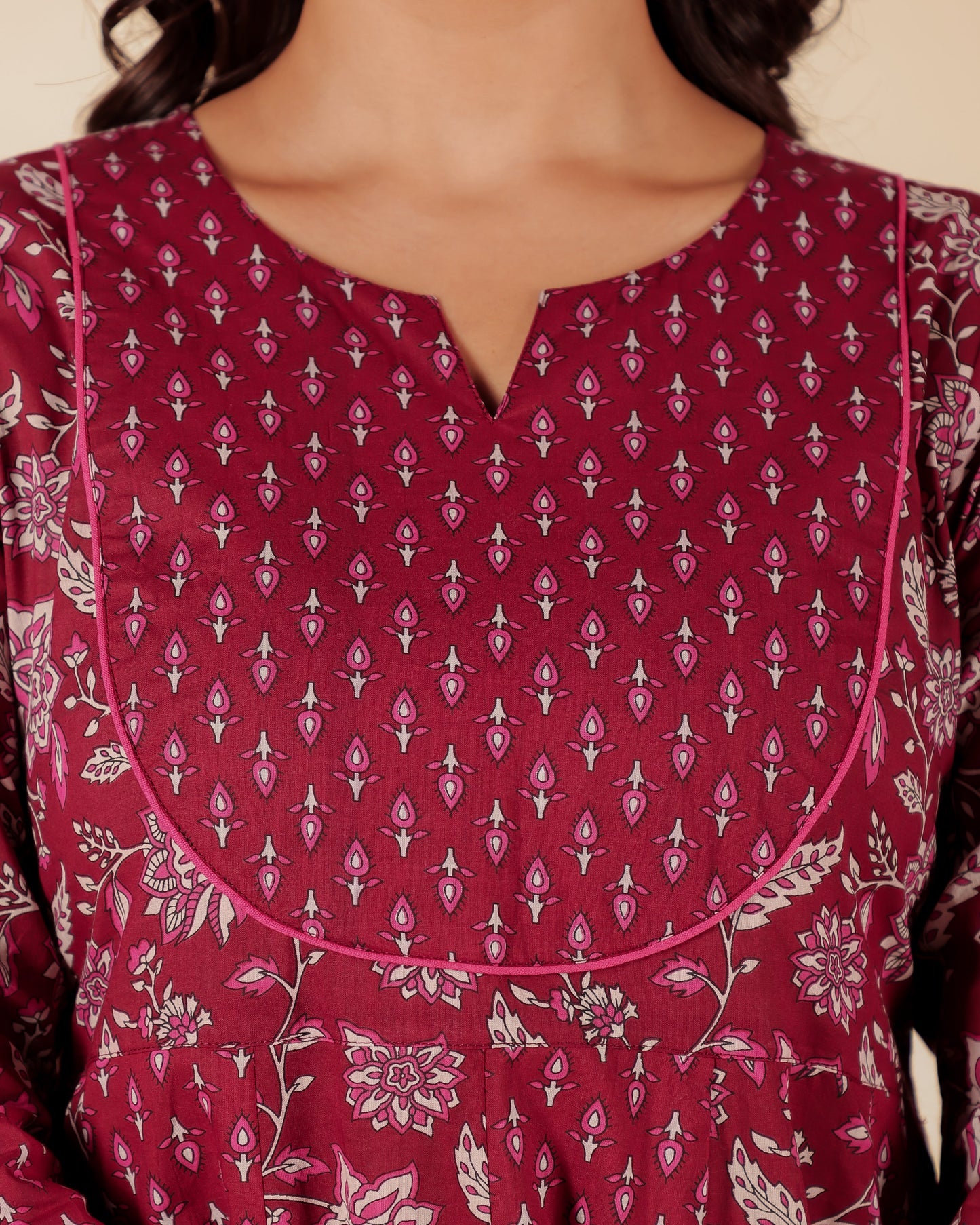 Soft Cotton Floral Kurta