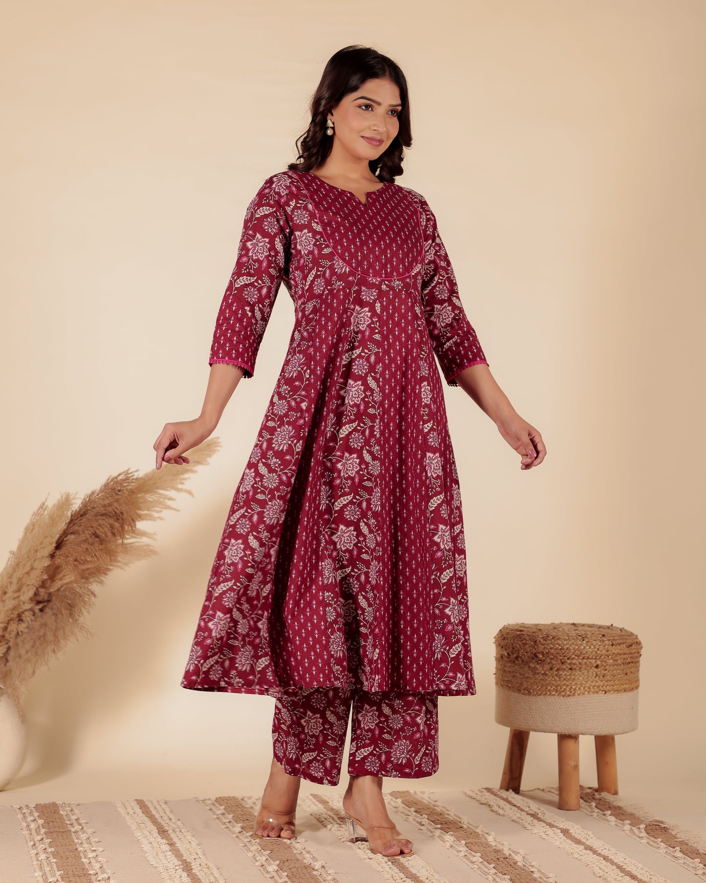 Soft Cotton Floral Kurta