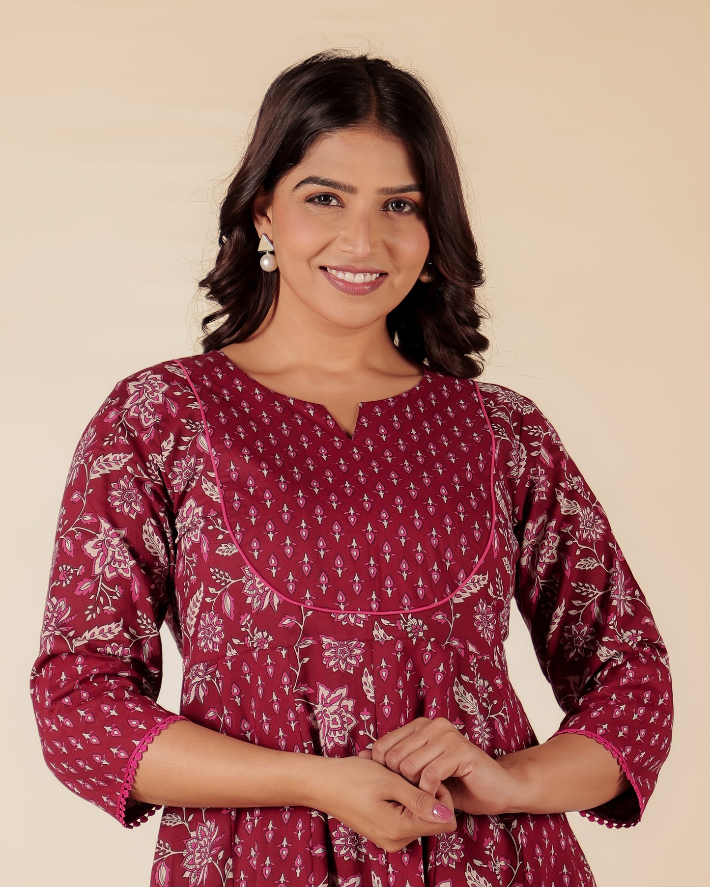 Soft Cotton Floral Kurta