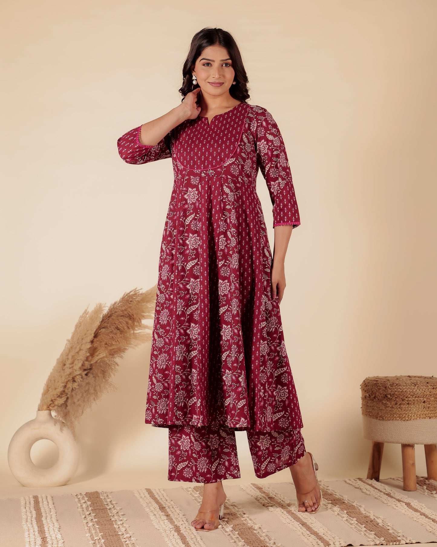 Soft Cotton Floral Kurta