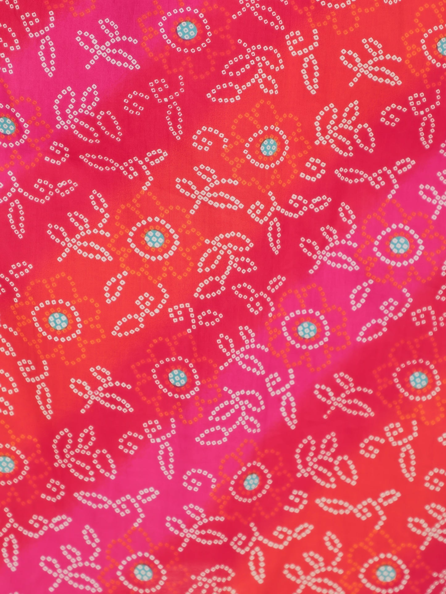 Embroidered Soft Cotton Bandhani Straight Multicolor Kurta