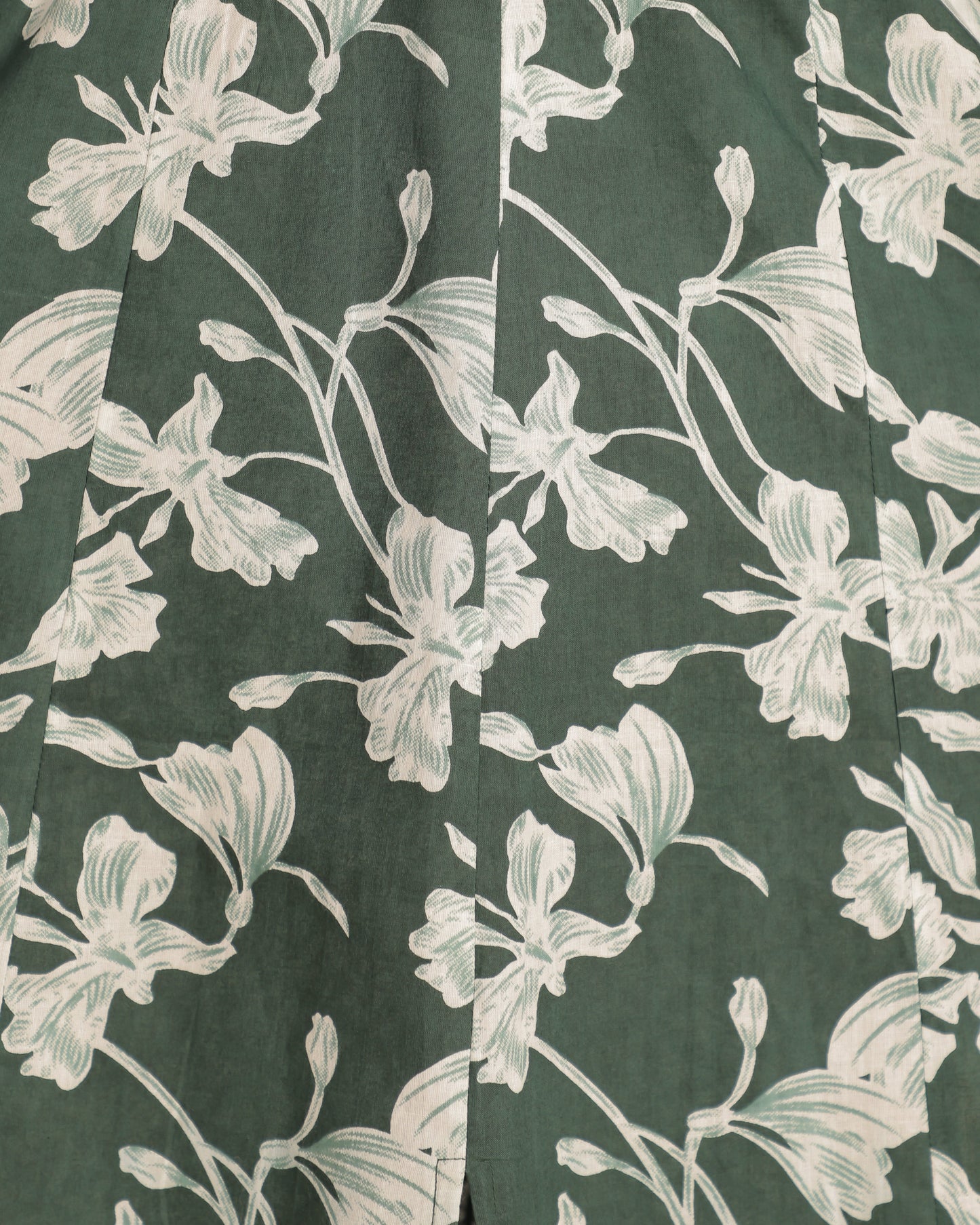 Soft Cotton Floral High Low Green Kurta