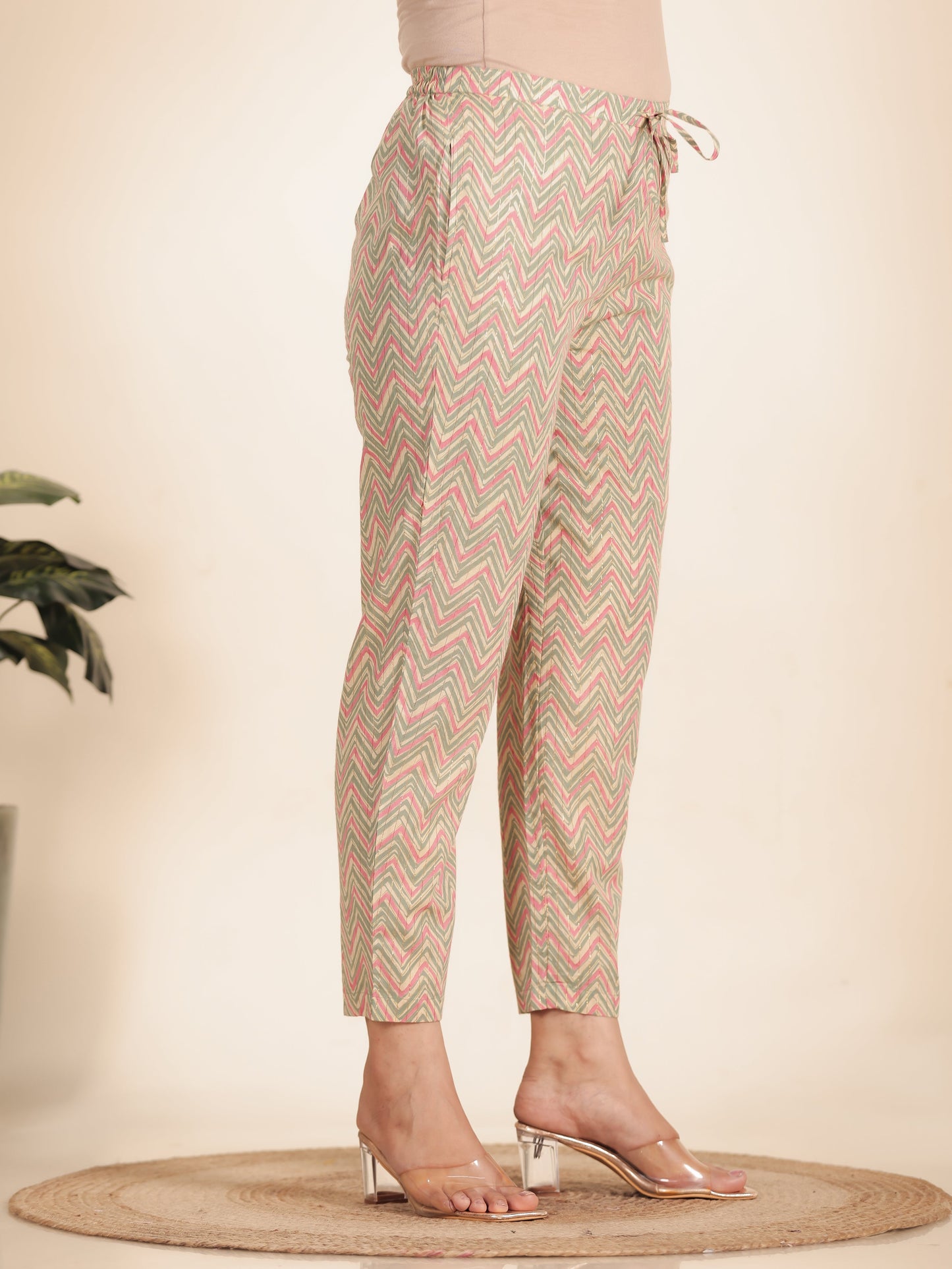 Lurex Cotton Chevron Pant