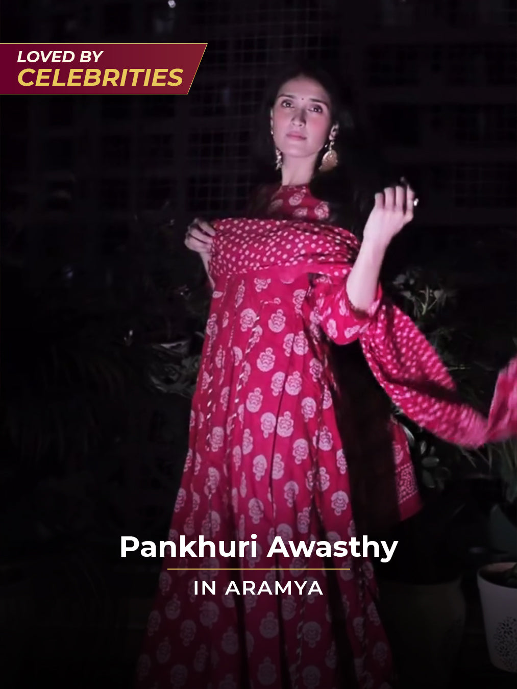 Soft Cotton Floral Anarkali Red Kurta