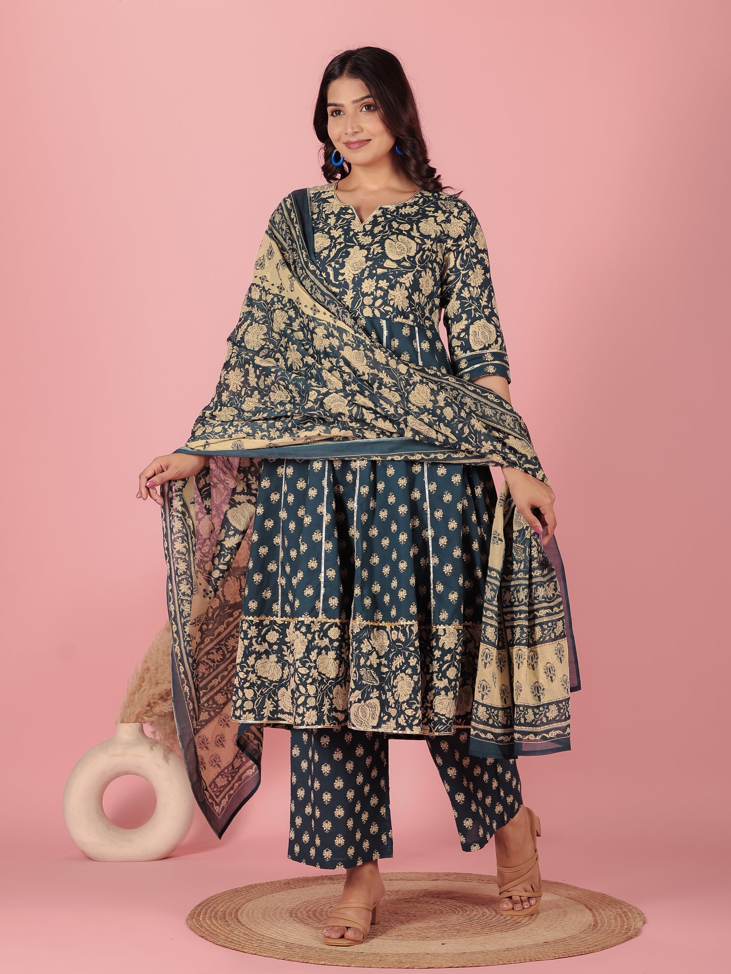 Soft Cotton Floral Kurta