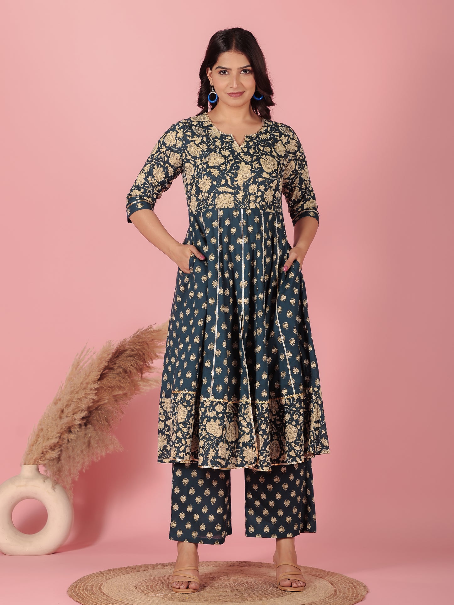 Soft Cotton Floral Kurta