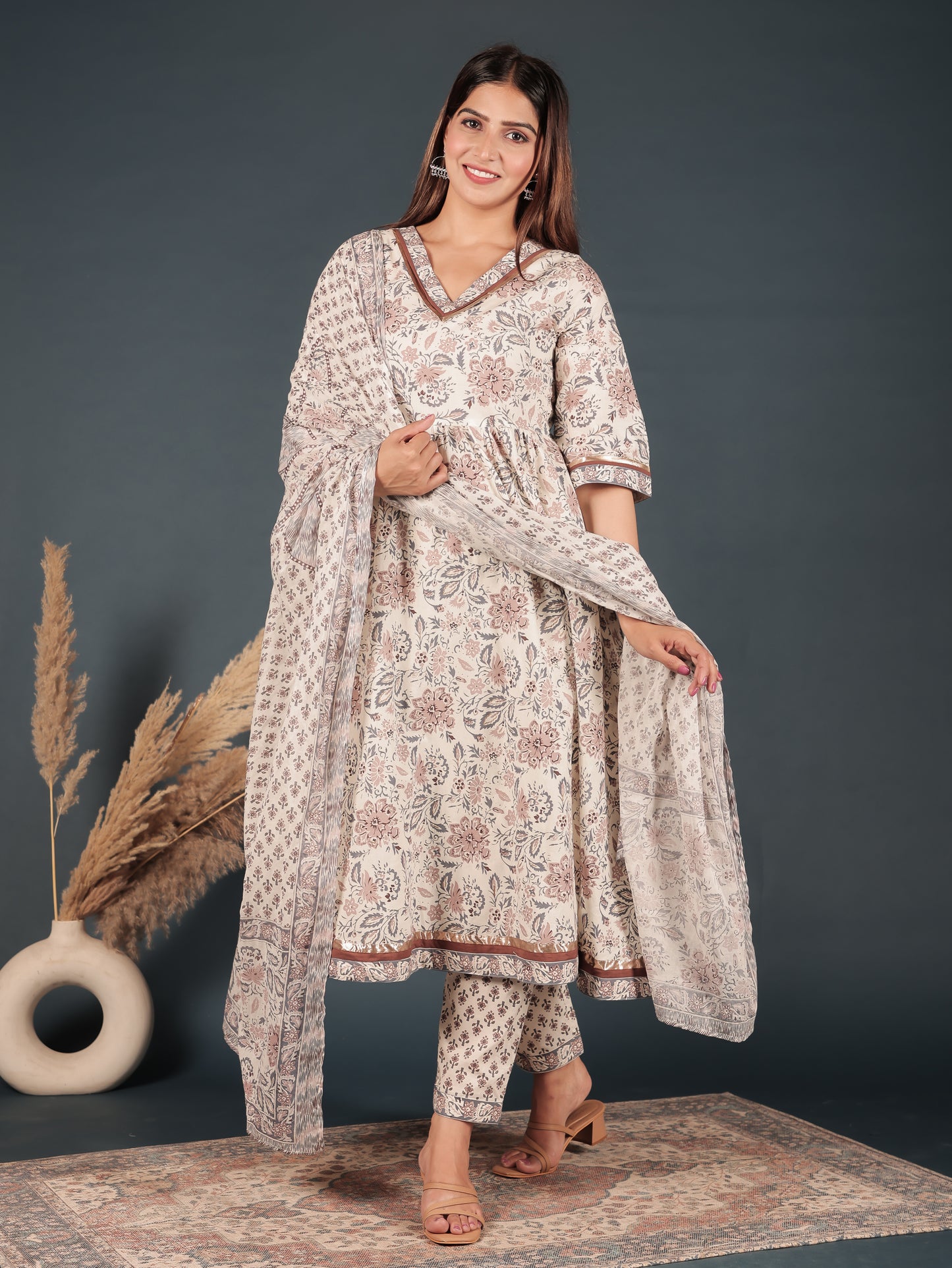 Soft Cotton Floral Kurta