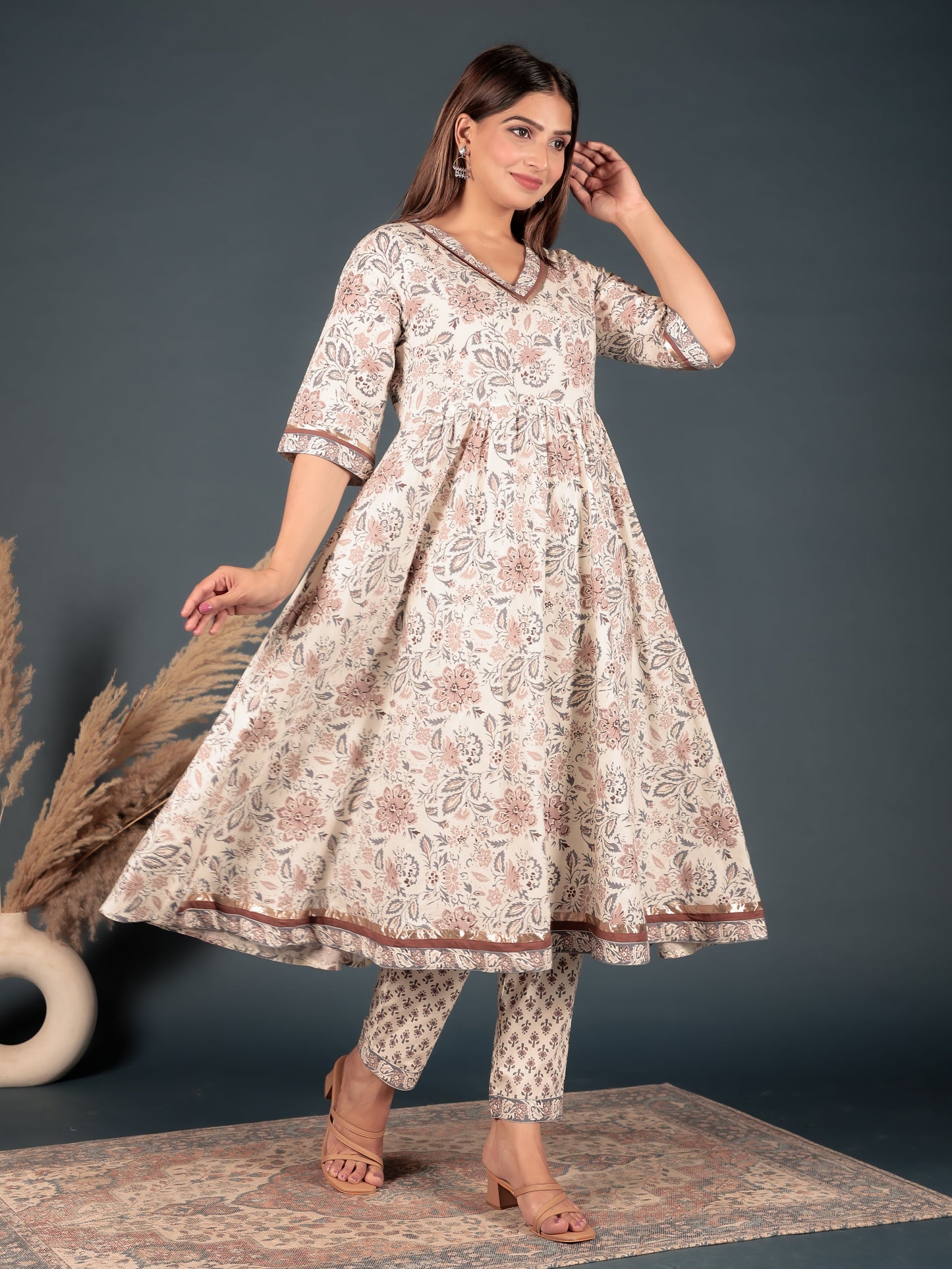 Soft Cotton Floral Kurta