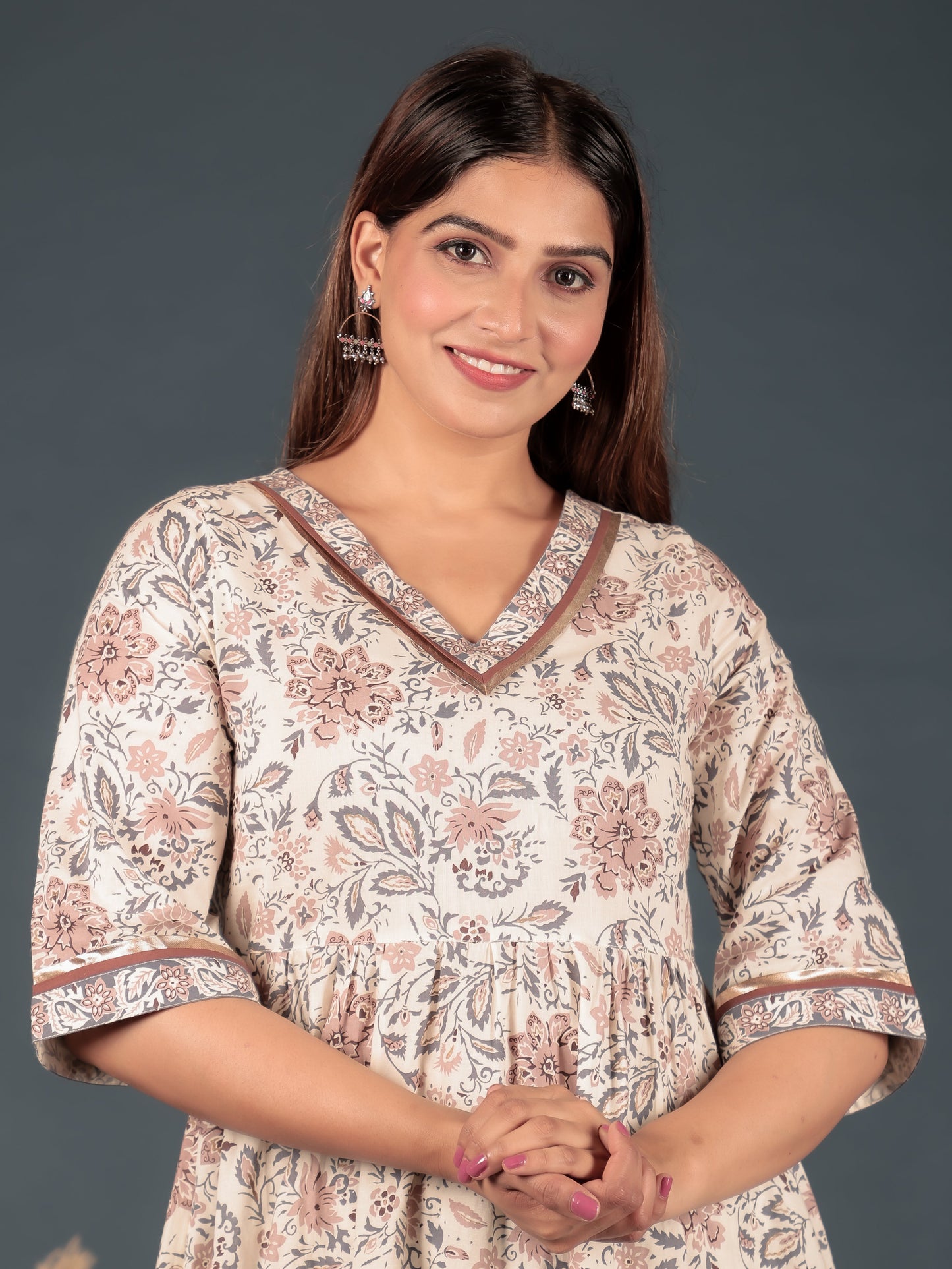 Soft Cotton Floral Kurta