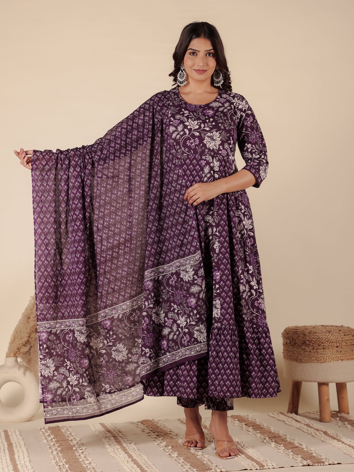 Voile Cotton Floral Dupatta