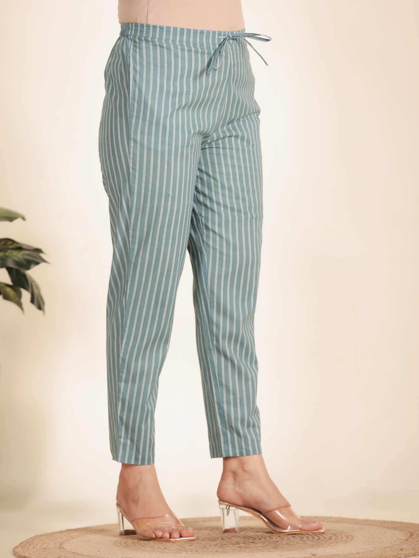 Soft Cotton Striped Pant