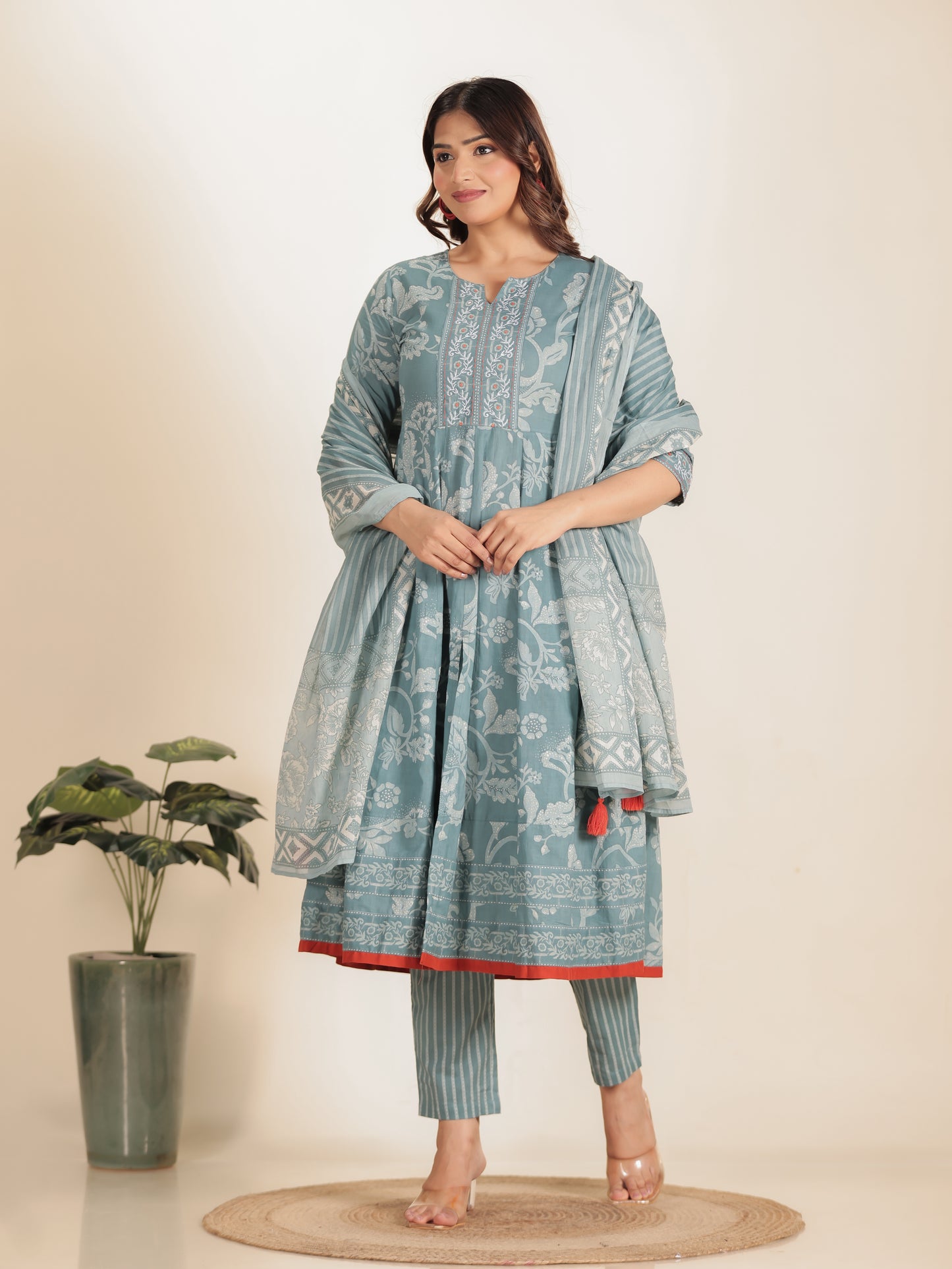 Soft Cotton Floral Kurta