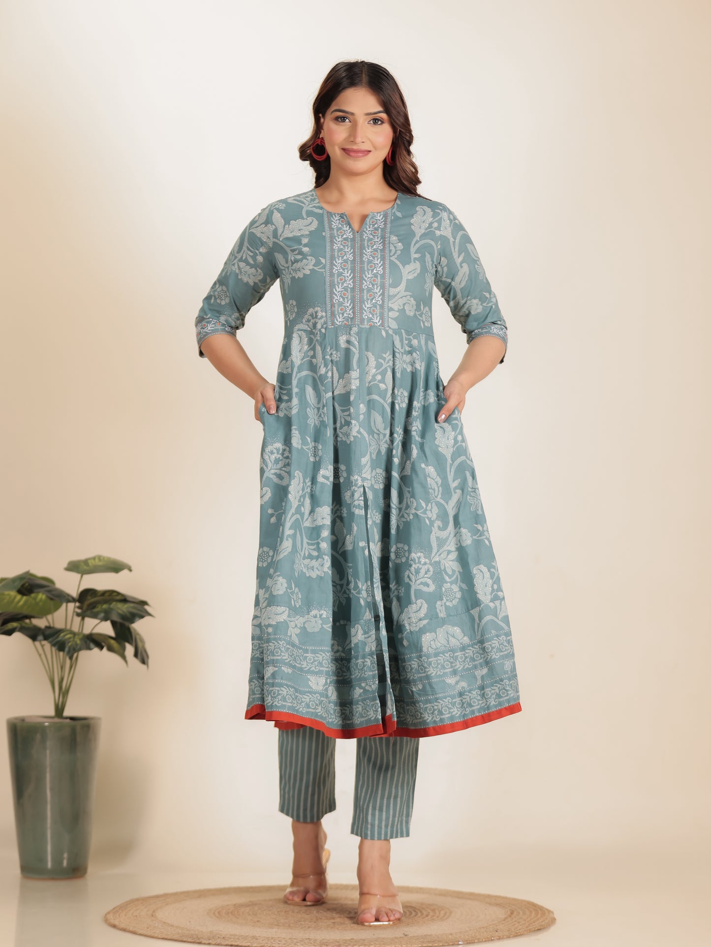 Soft Cotton Floral Kurta