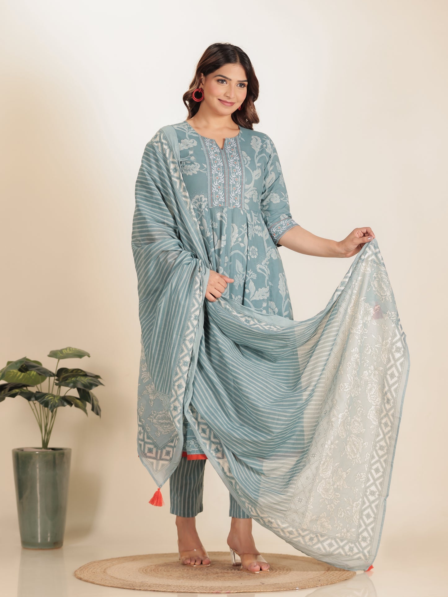 Soft Cotton Floral Kurta