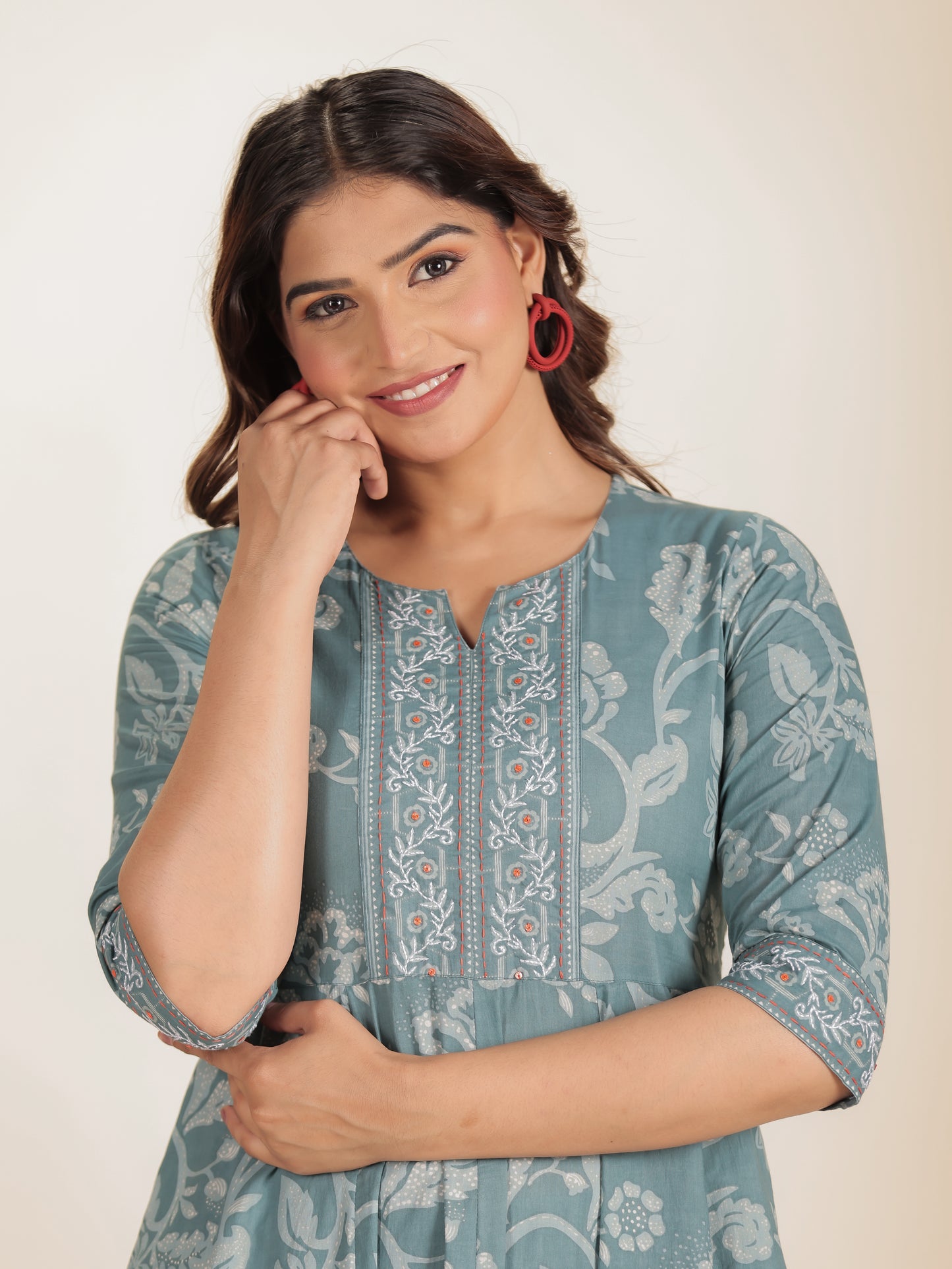 Soft Cotton Floral Kurta