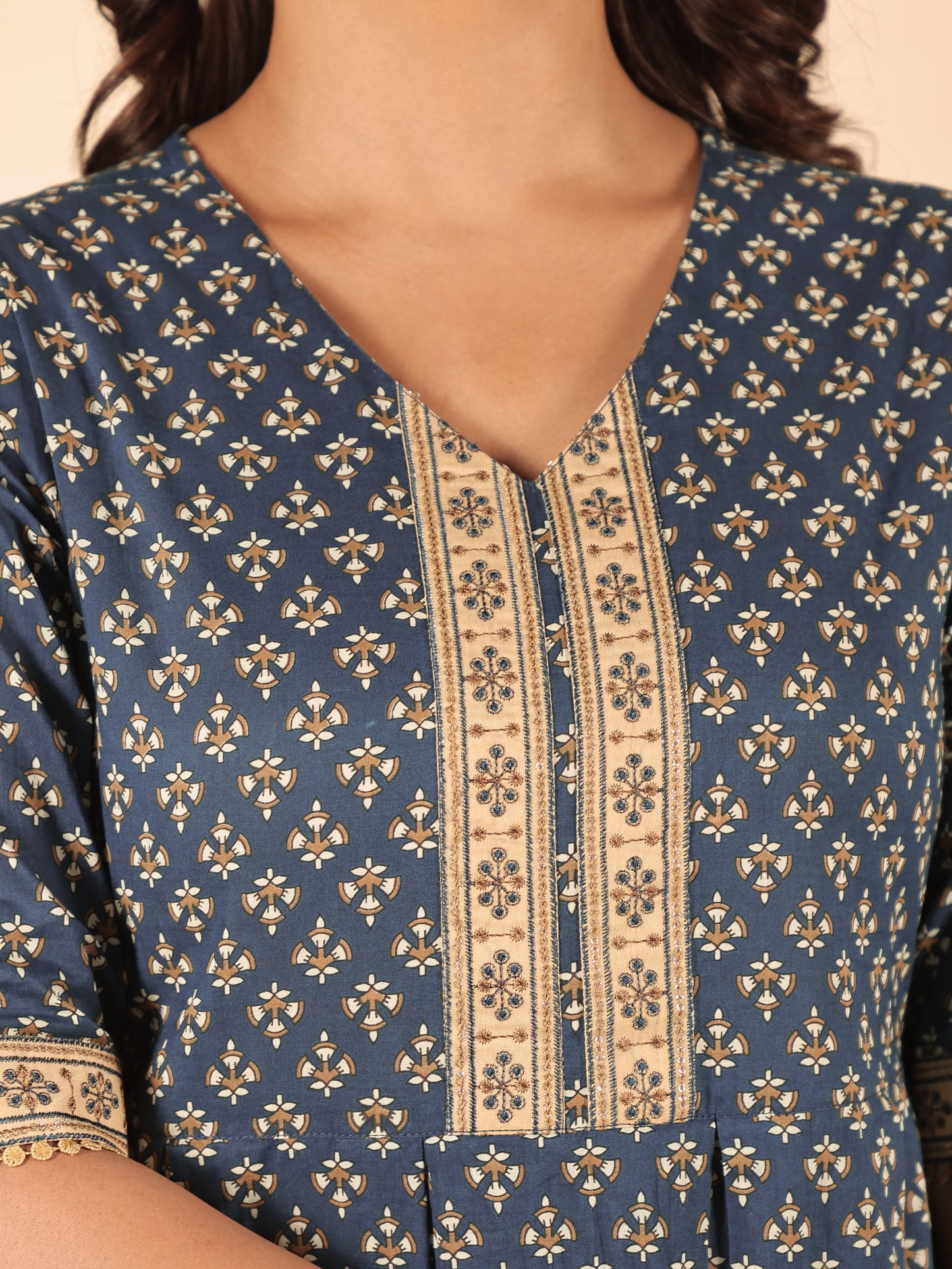 Soft Cotton Geometric Kurta