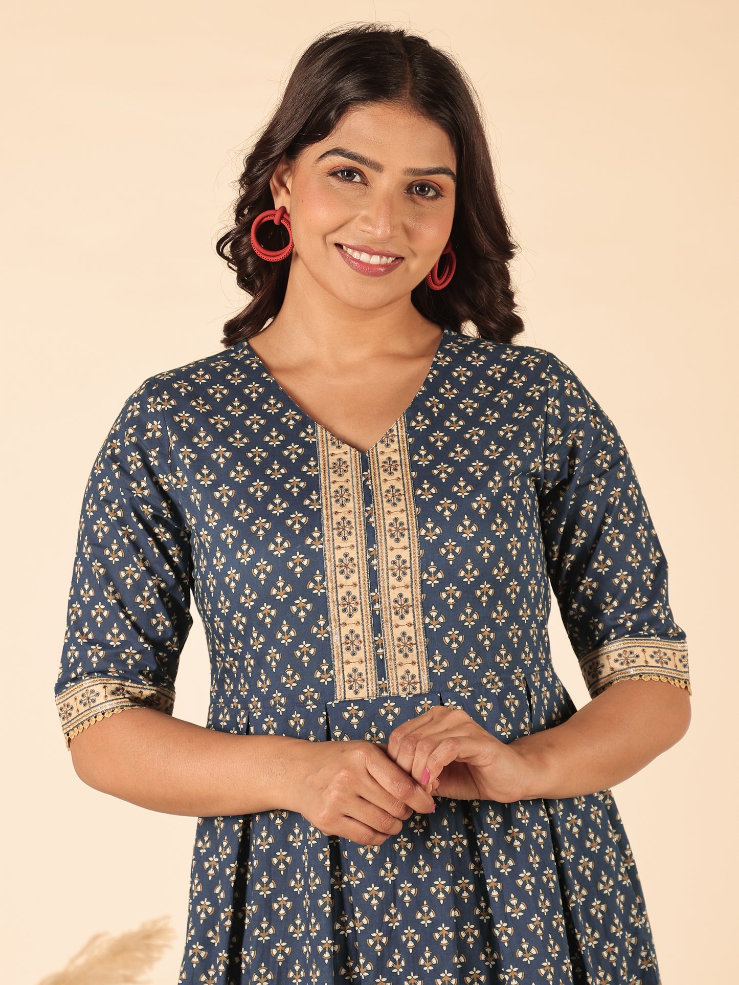 Soft Cotton Geometric Kurta