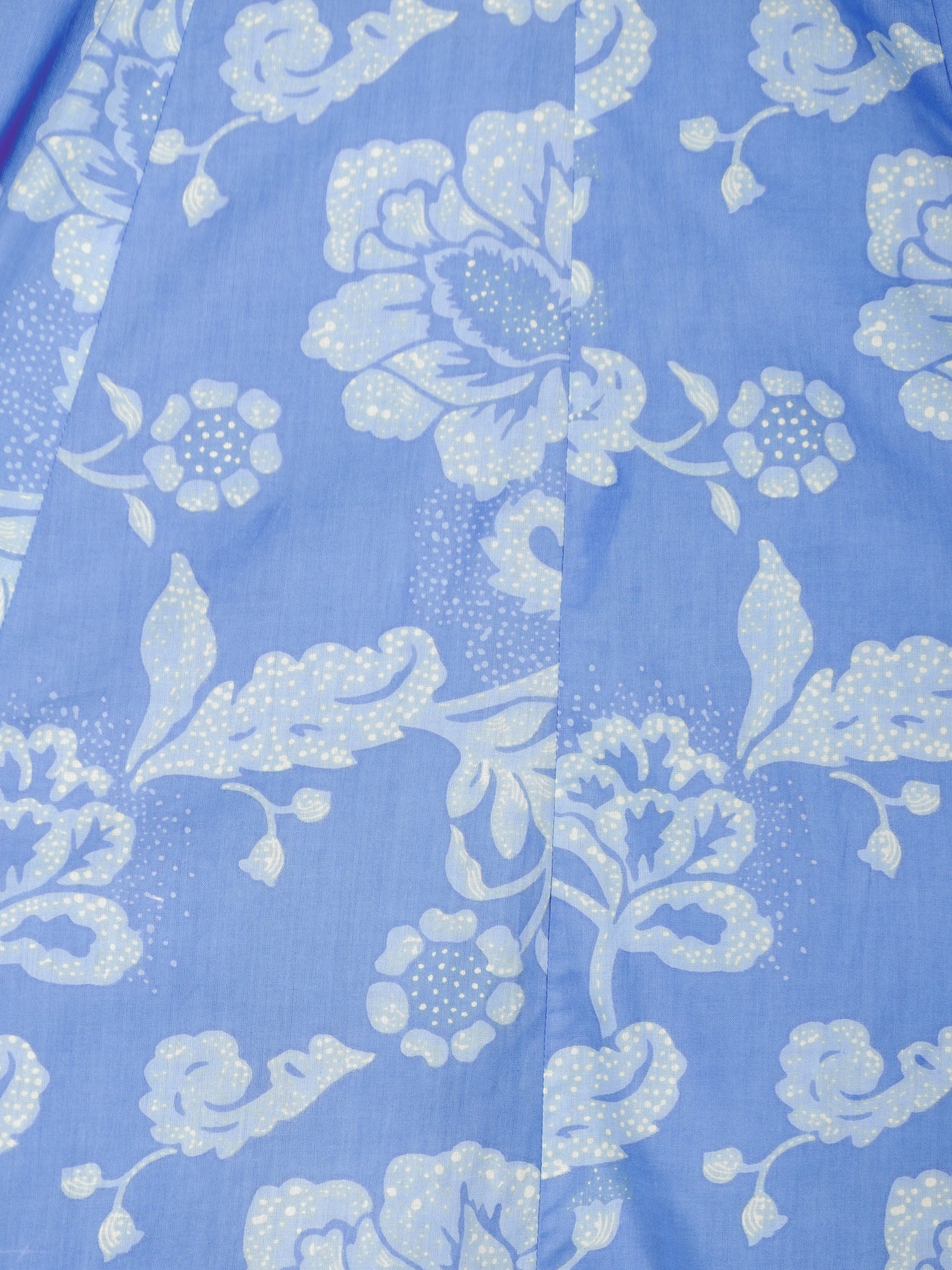 Soft Cotton Floral Flared Blue Kurta