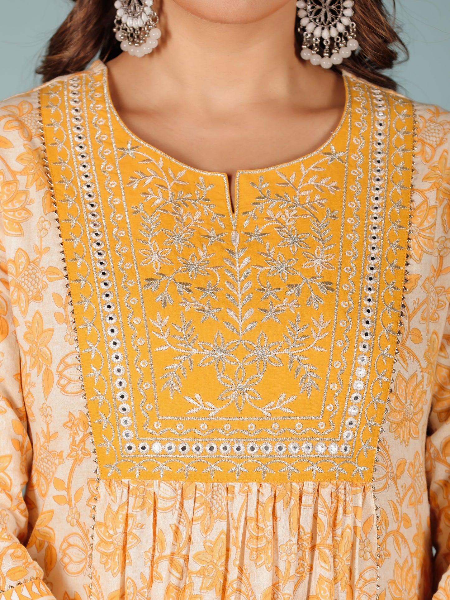 Soft Cotton Floral Kurta