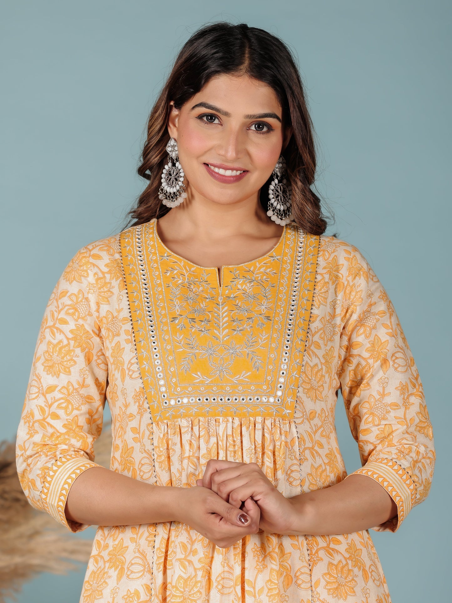 Soft Cotton Floral Kurta