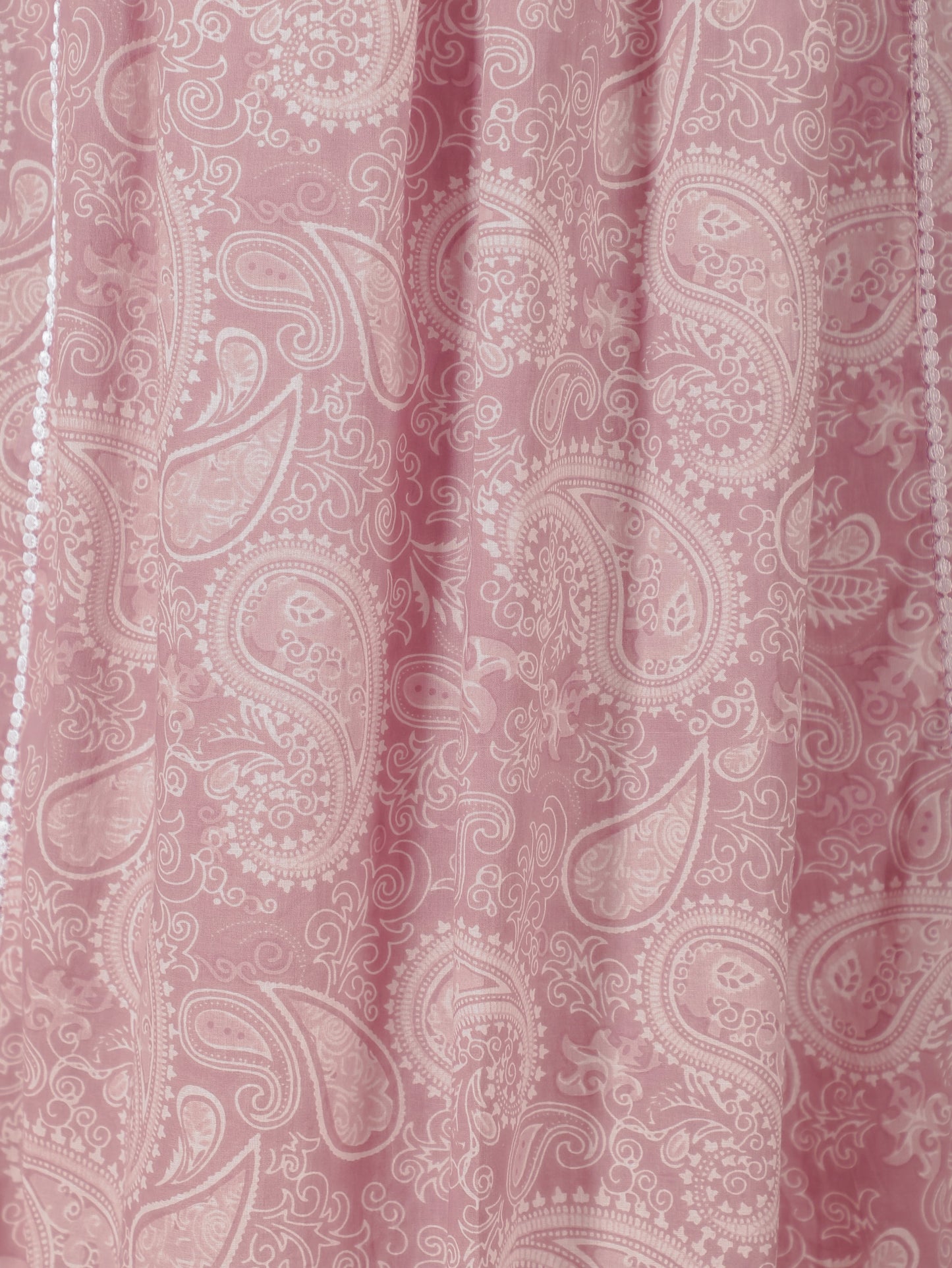 Embroidered Soft Cotton Paisley A-line Mauve Kurta