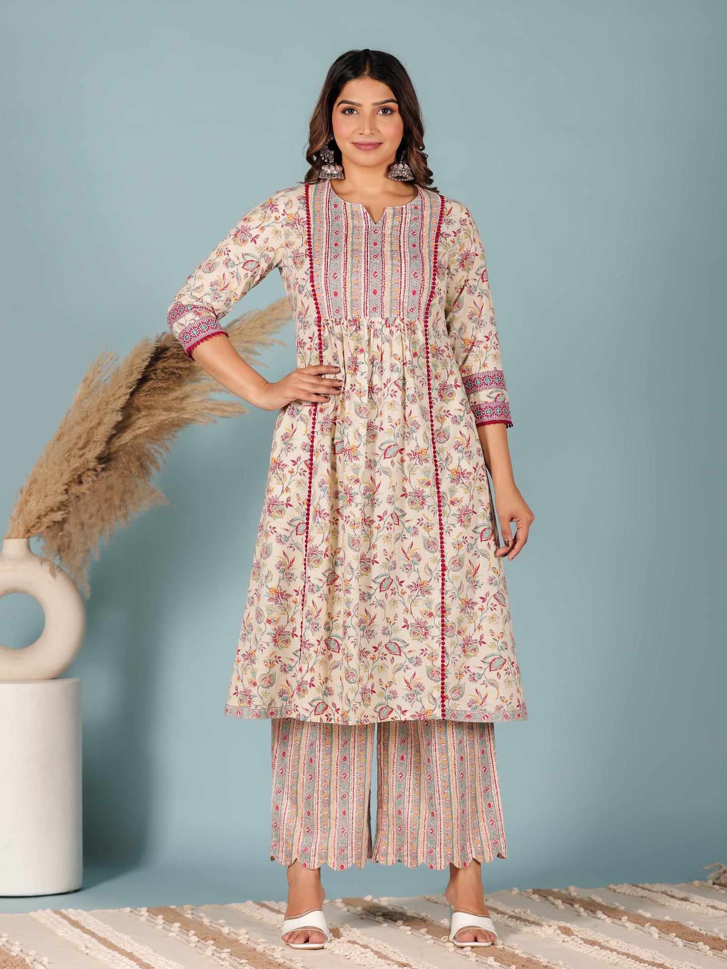 Soft Cotton Floral Kurta