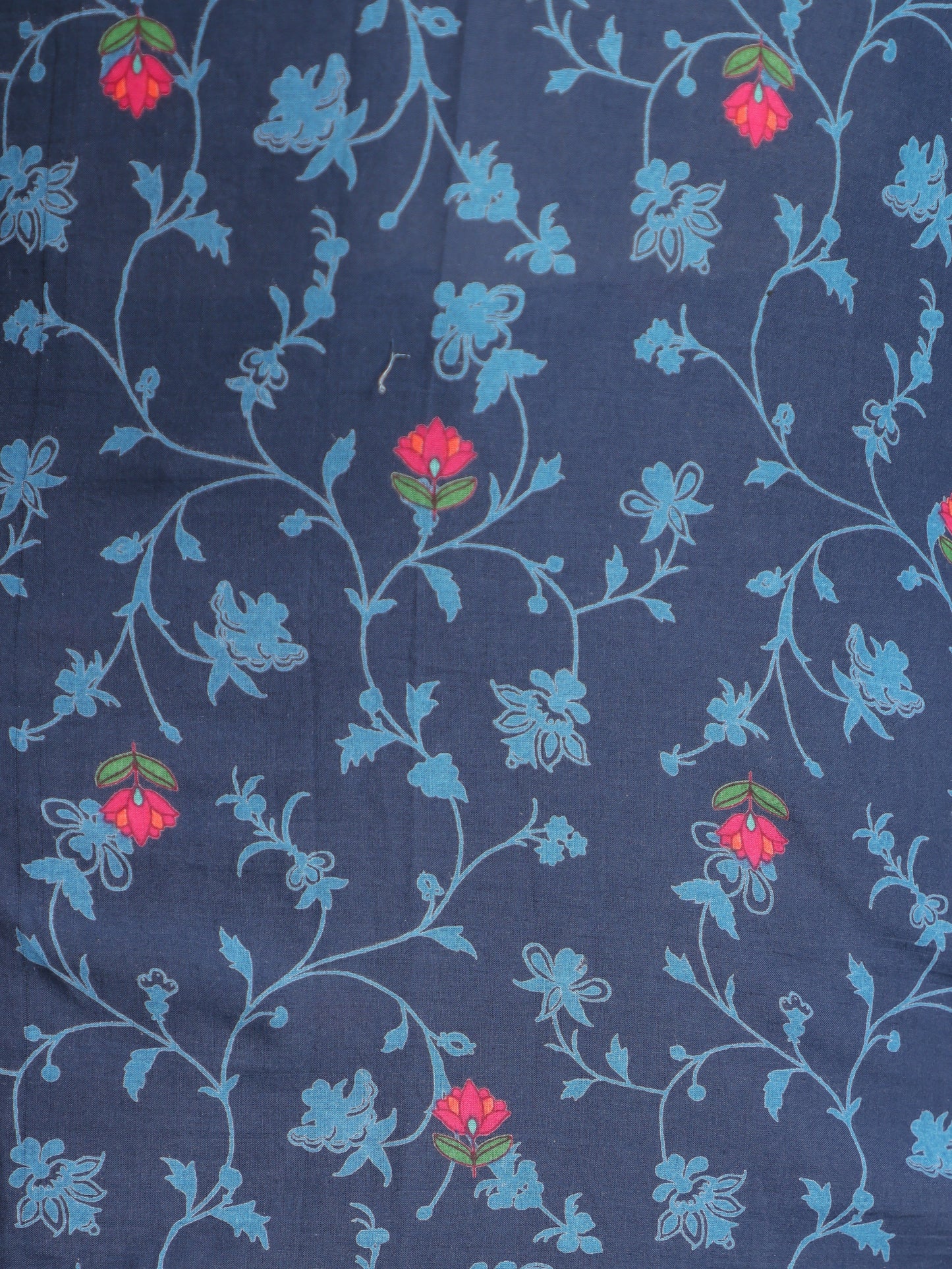 Soft Cotton Floral Straight Blue Kurta