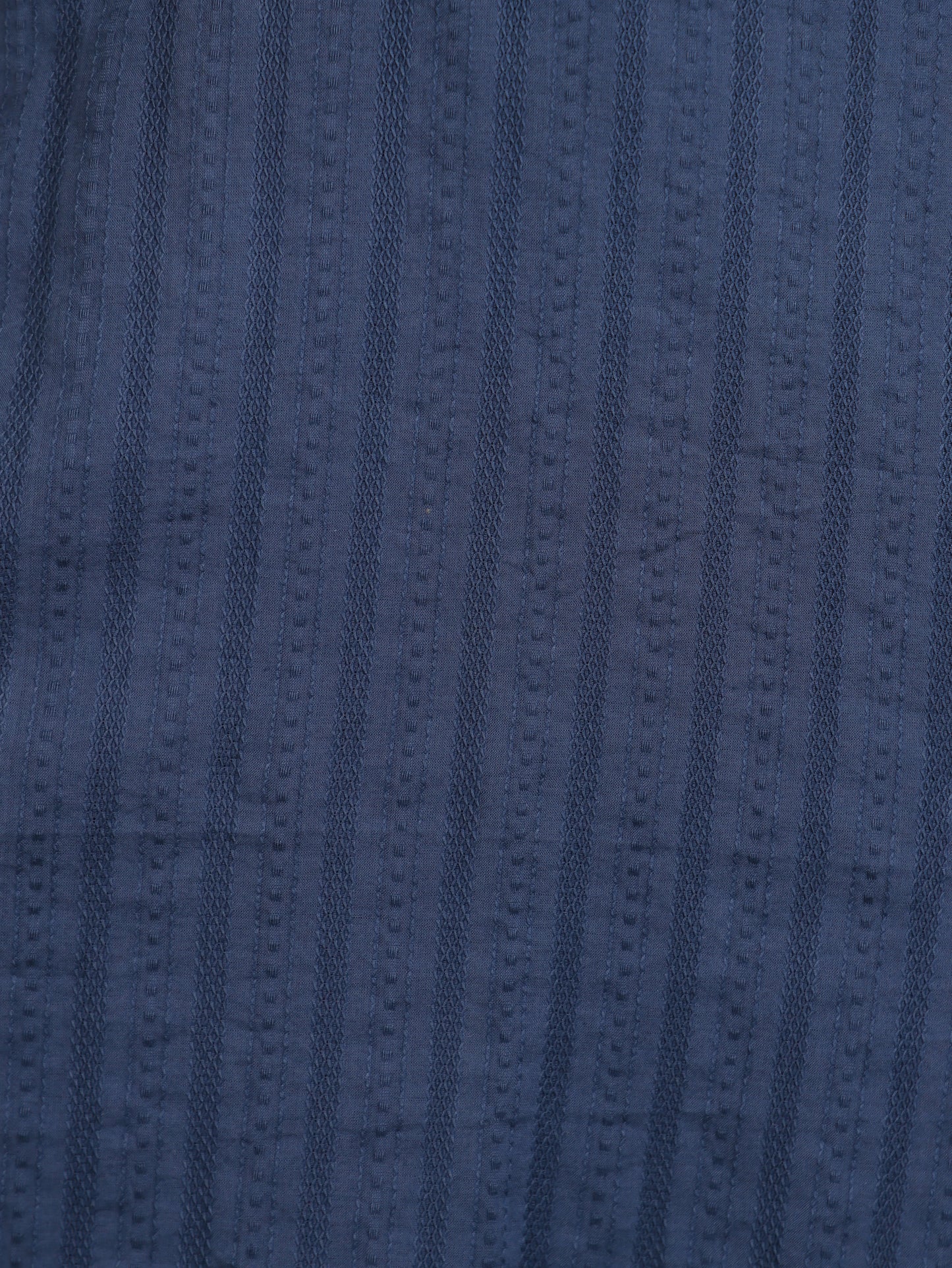 Textured Cotton Solid Straight Blue Kurta