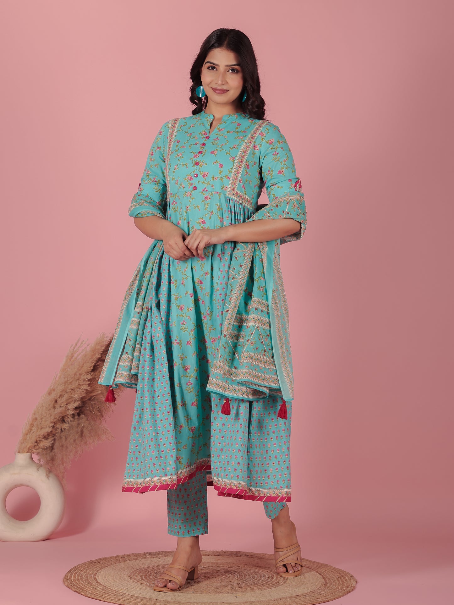 Soft Cotton Floral Kurta