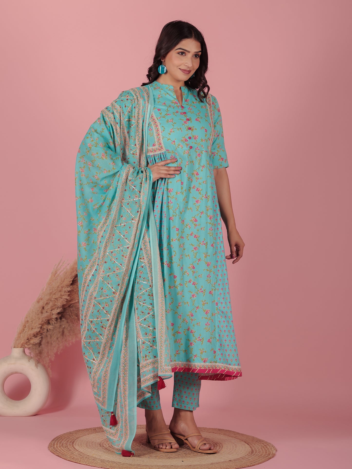 Soft Cotton Floral Kurta