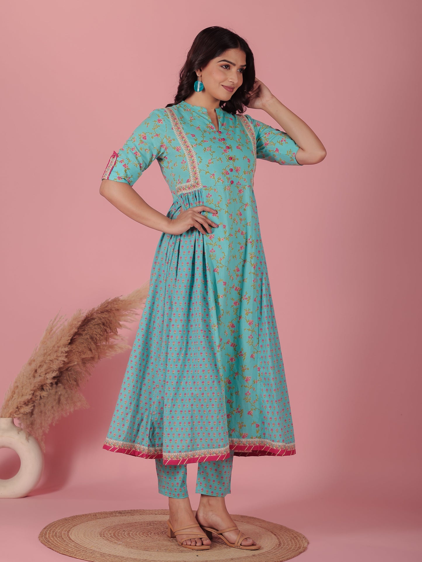 Soft Cotton Floral Kurta