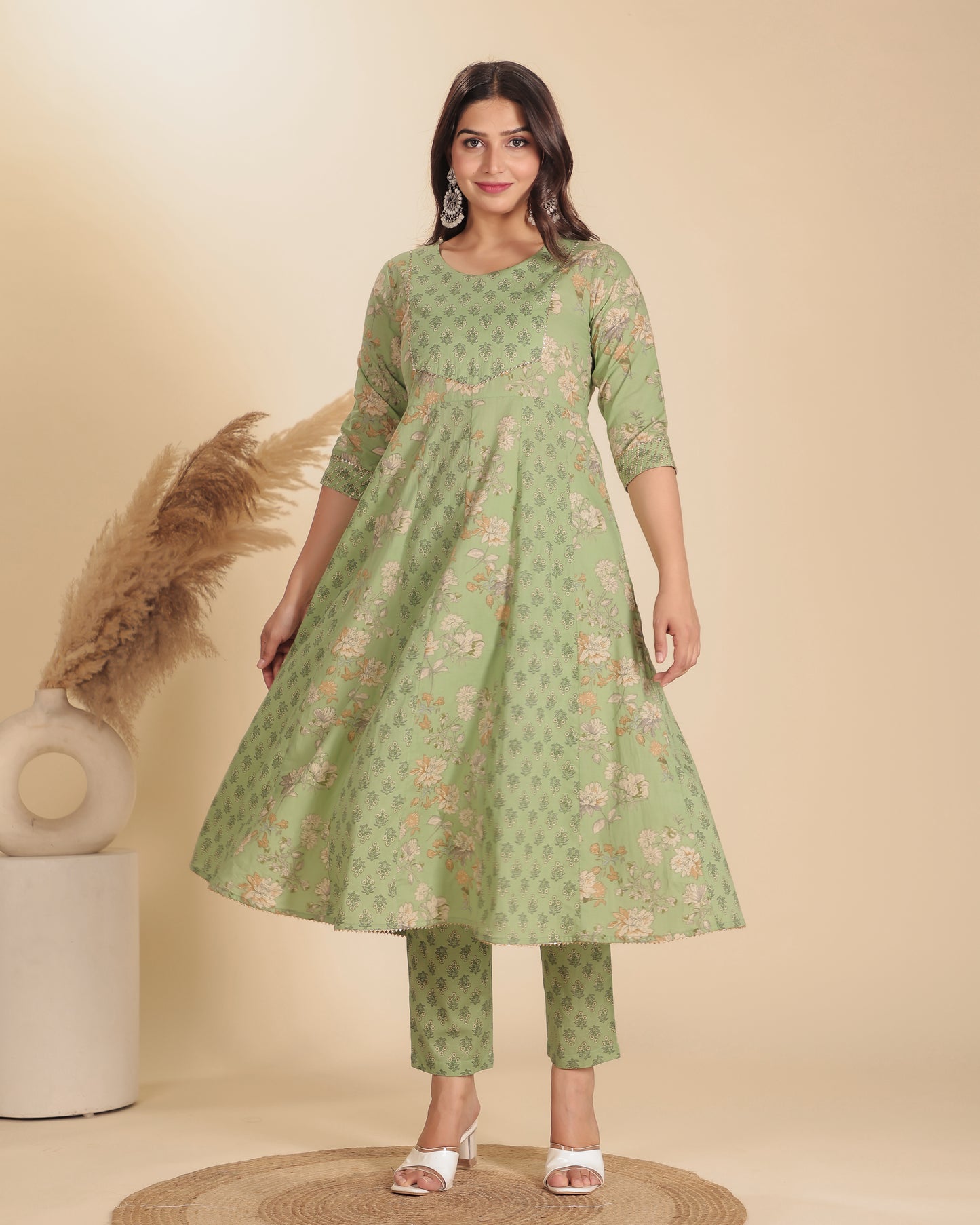 Soft Cotton Floral Kurta