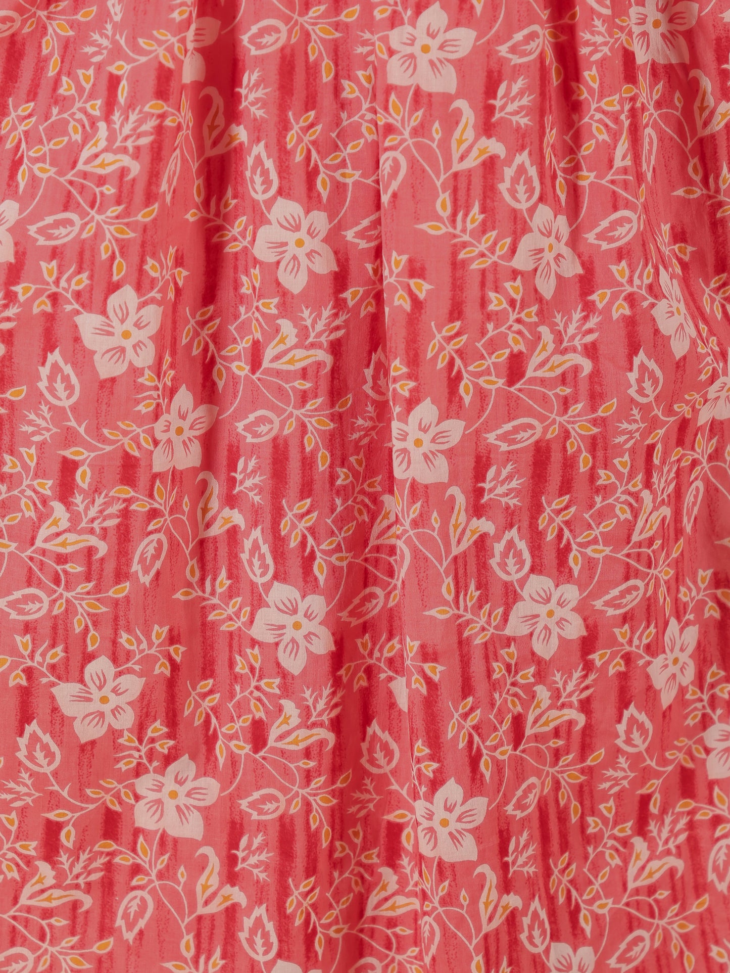 Soft Cotton Floral A-line Pink Kurta
