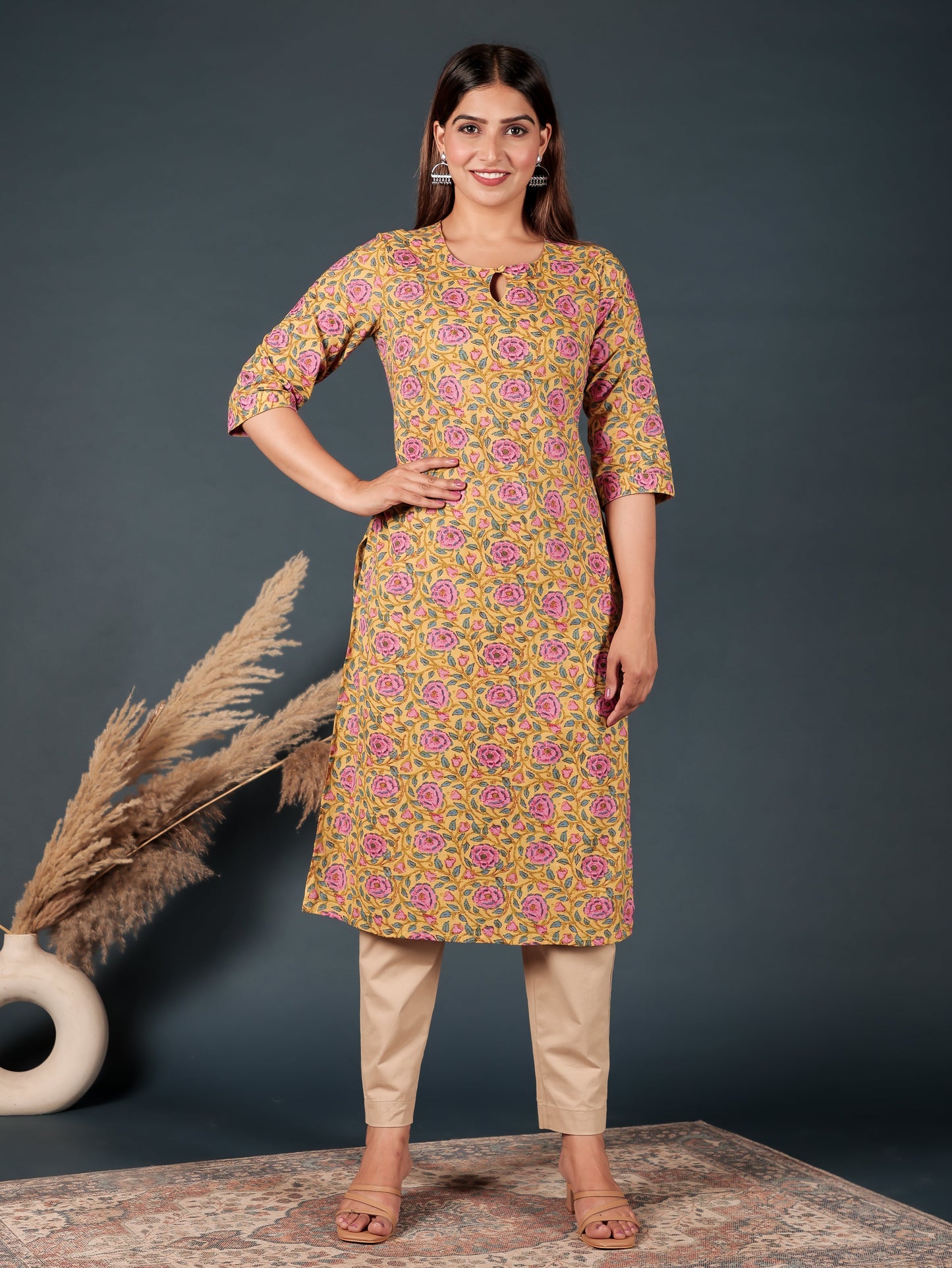 Soft Cotton Floral Kurta