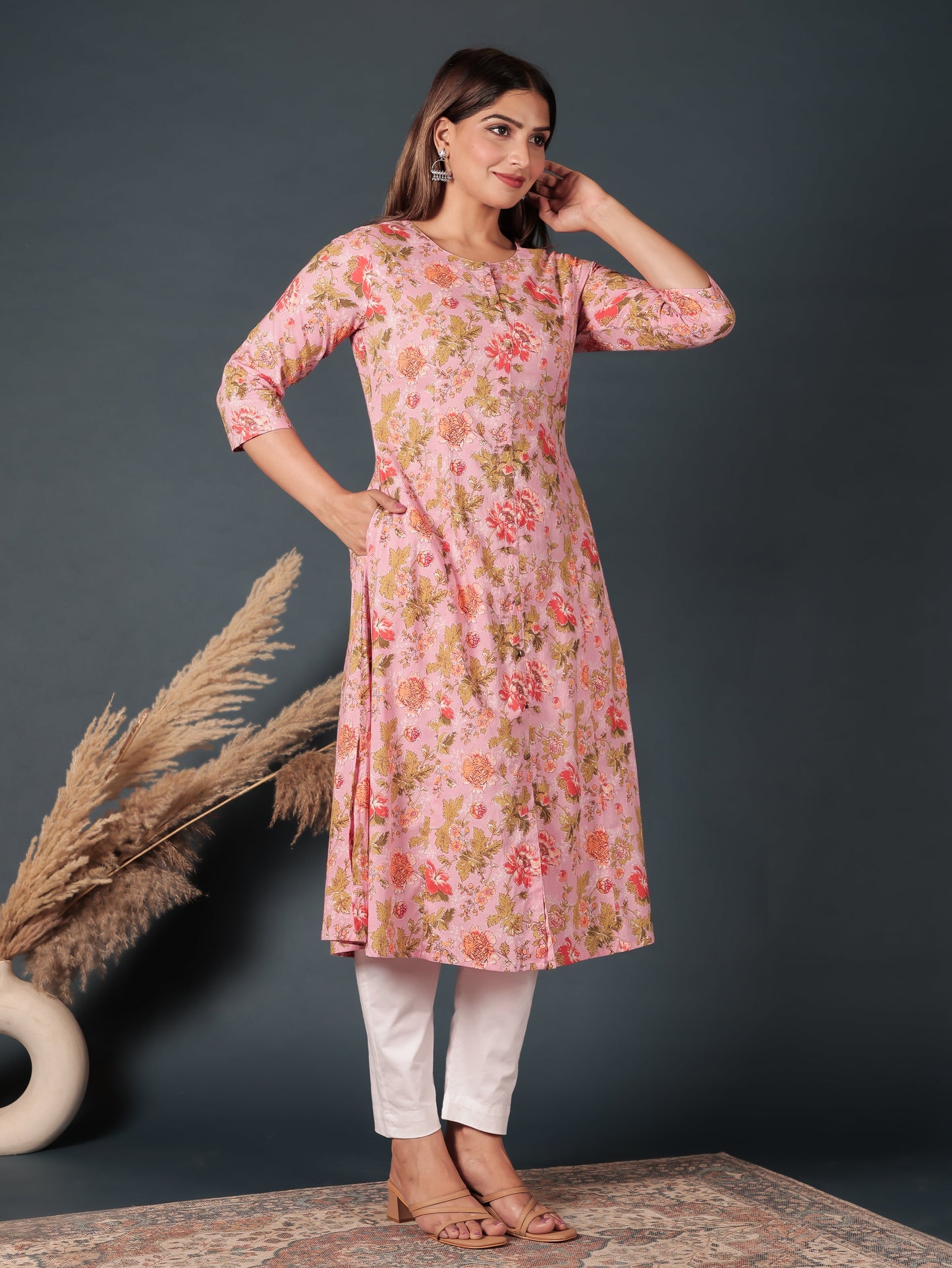 Soft Cotton Floral Kurta