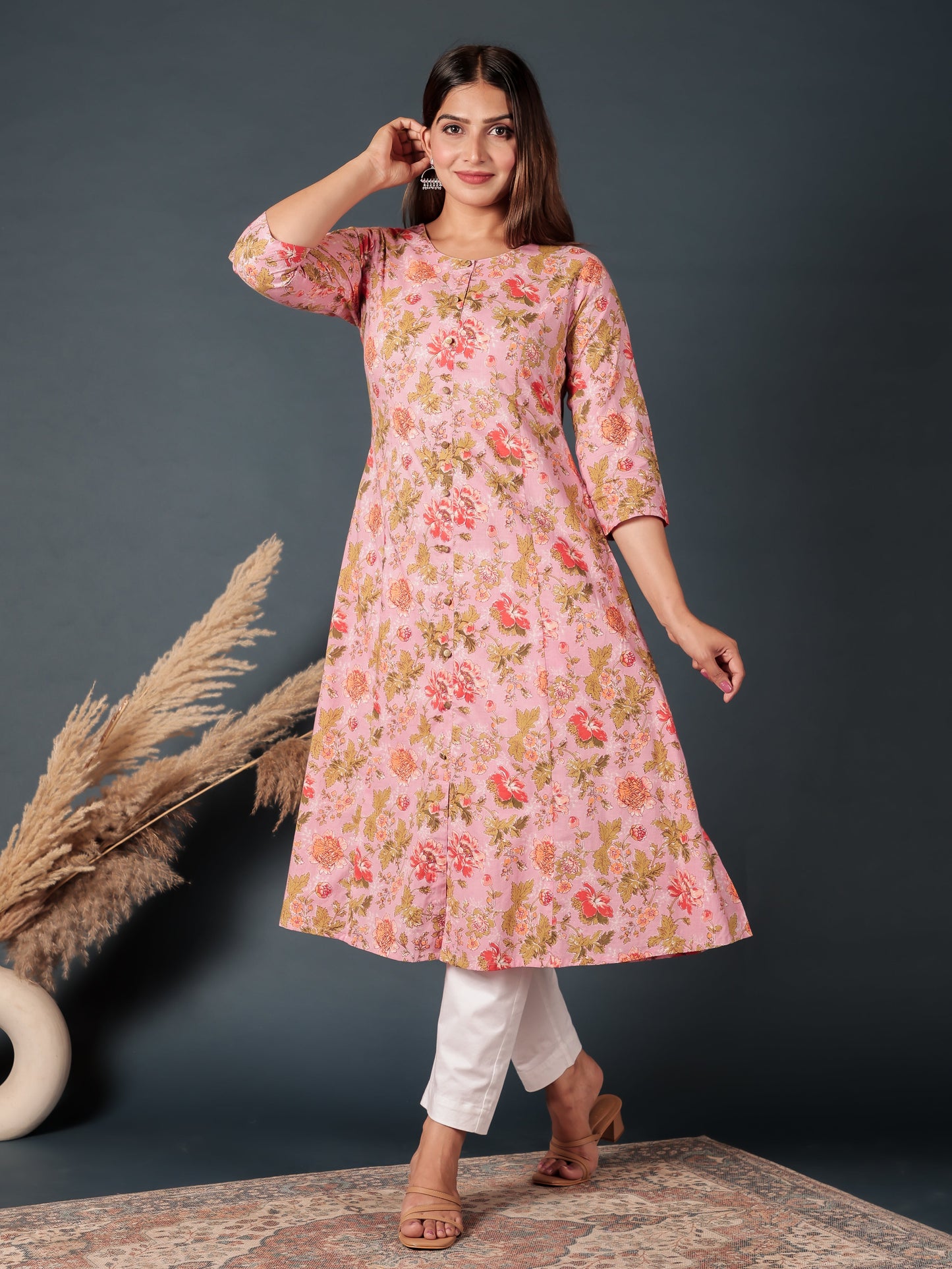 Soft Cotton Floral Kurta