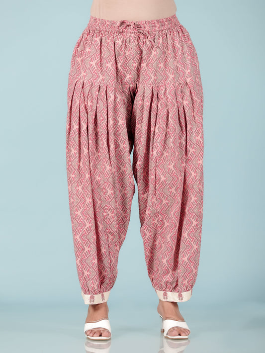 Soft Cotton Chevron Pink Salwar