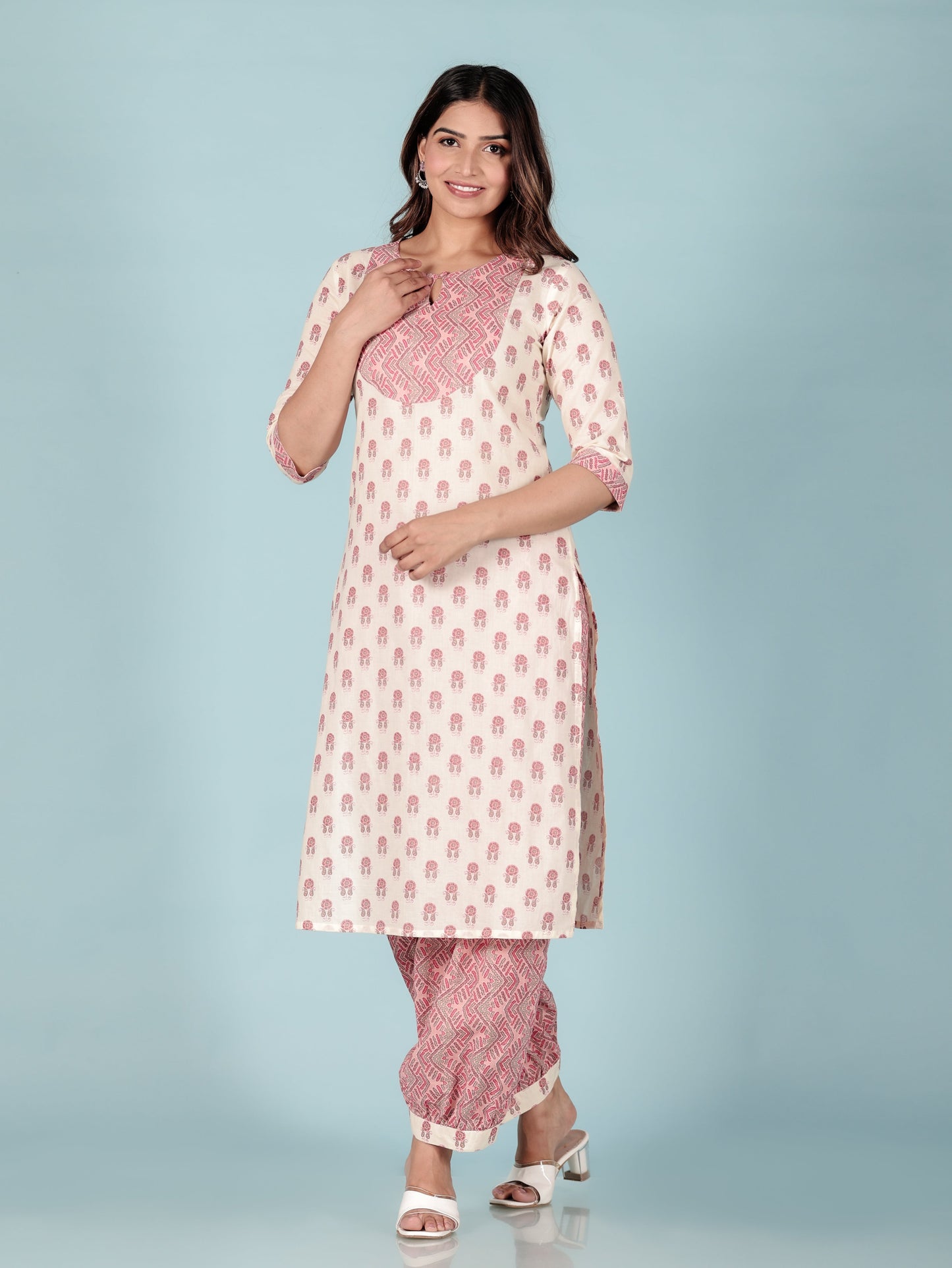 Soft Cotton Floral Kurta