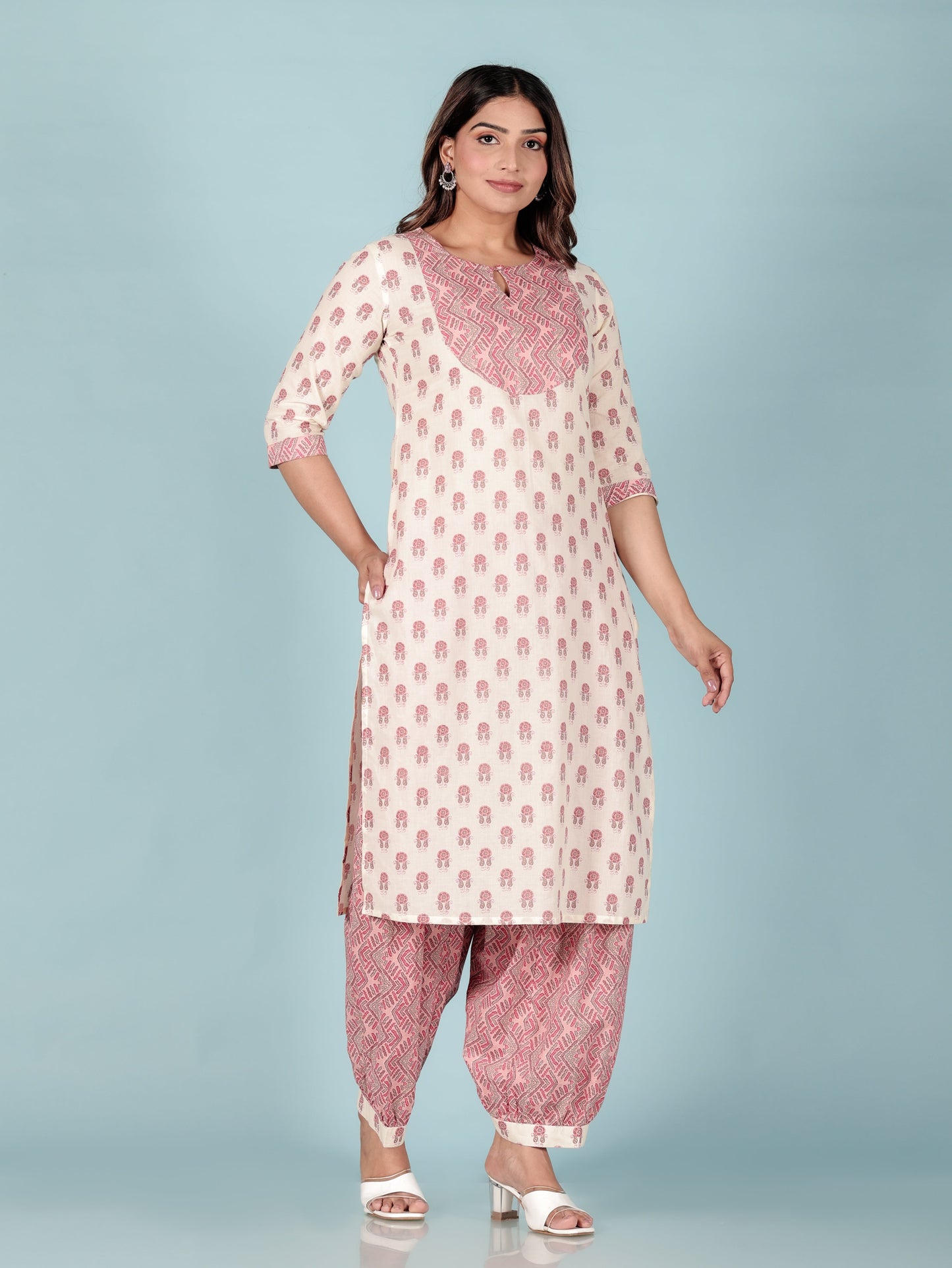 Soft Cotton Floral Kurta