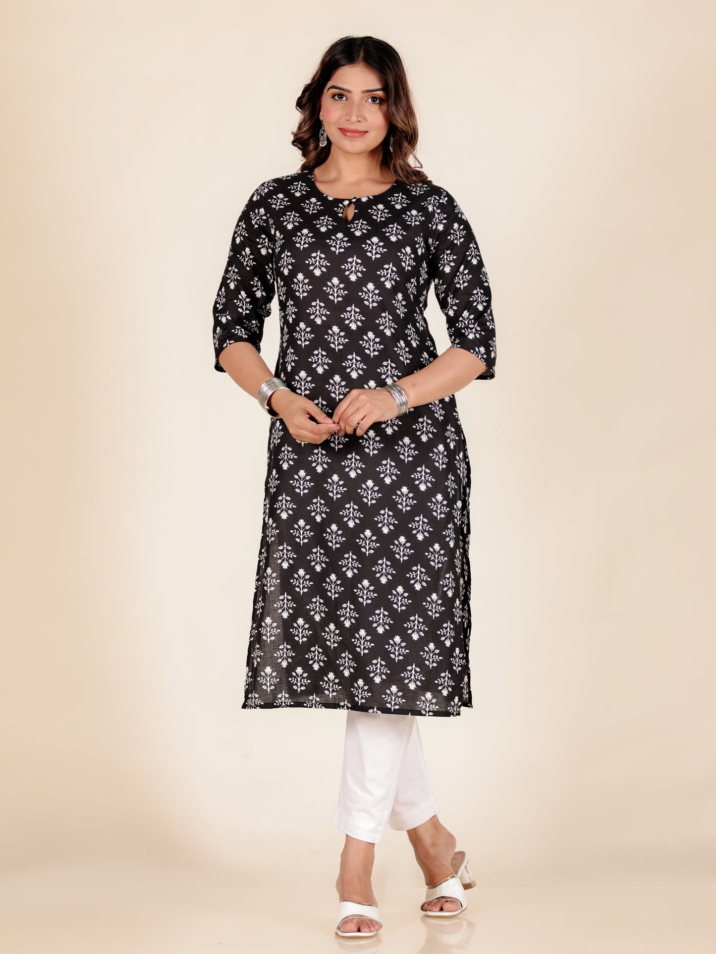 Soft Cotton Floral Kurta