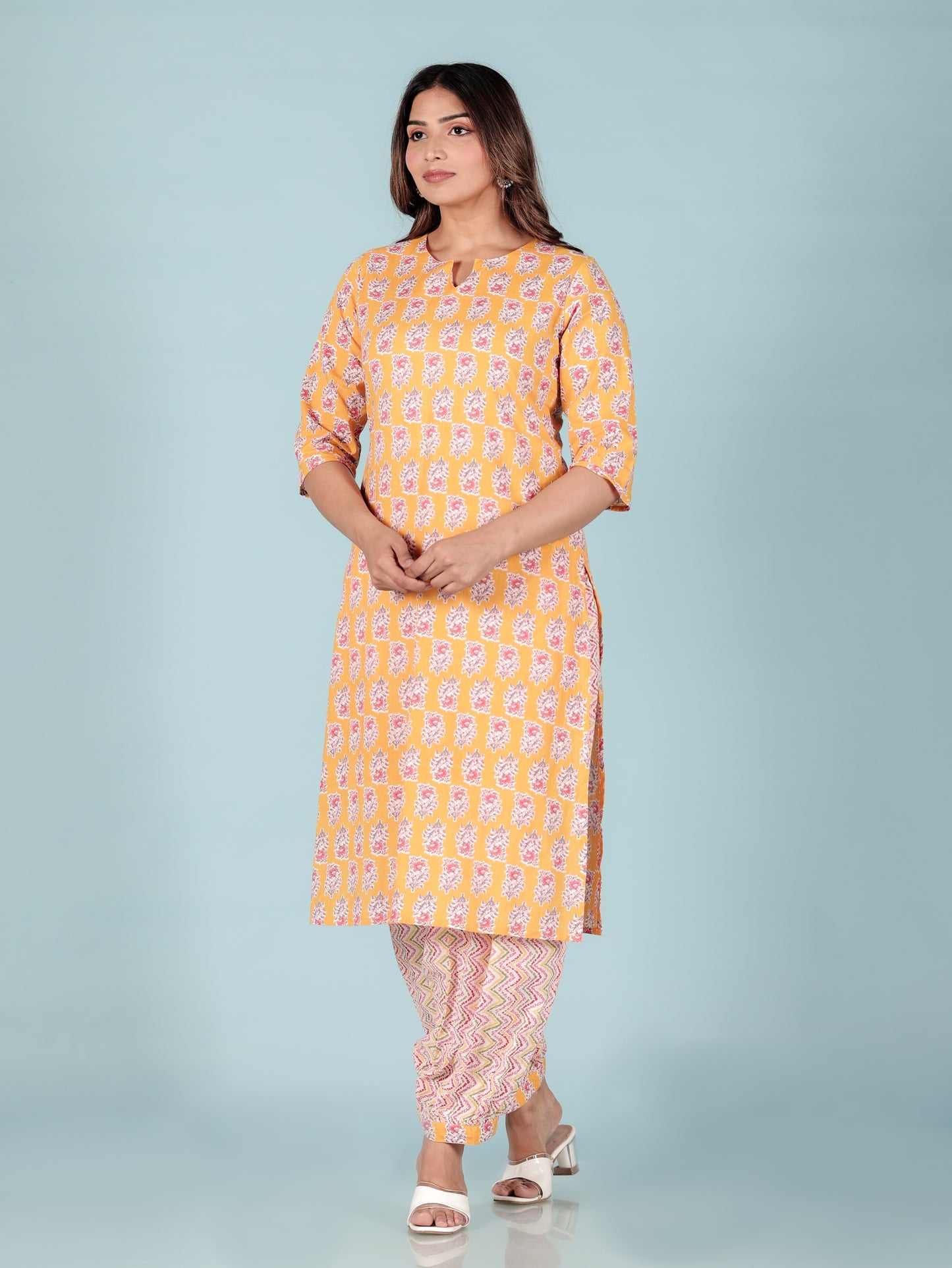 Soft Cotton Floral Kurta