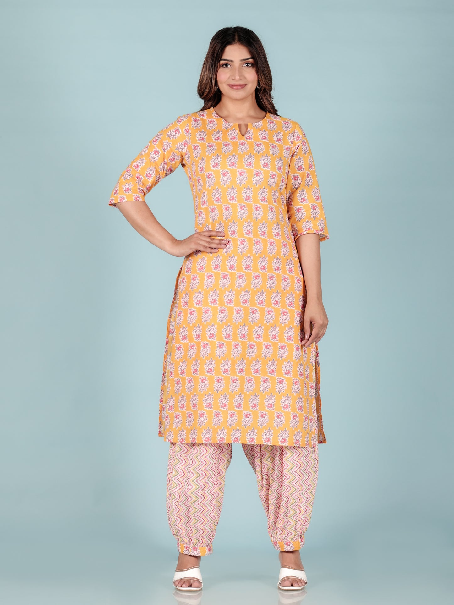 Soft Cotton Floral Kurta