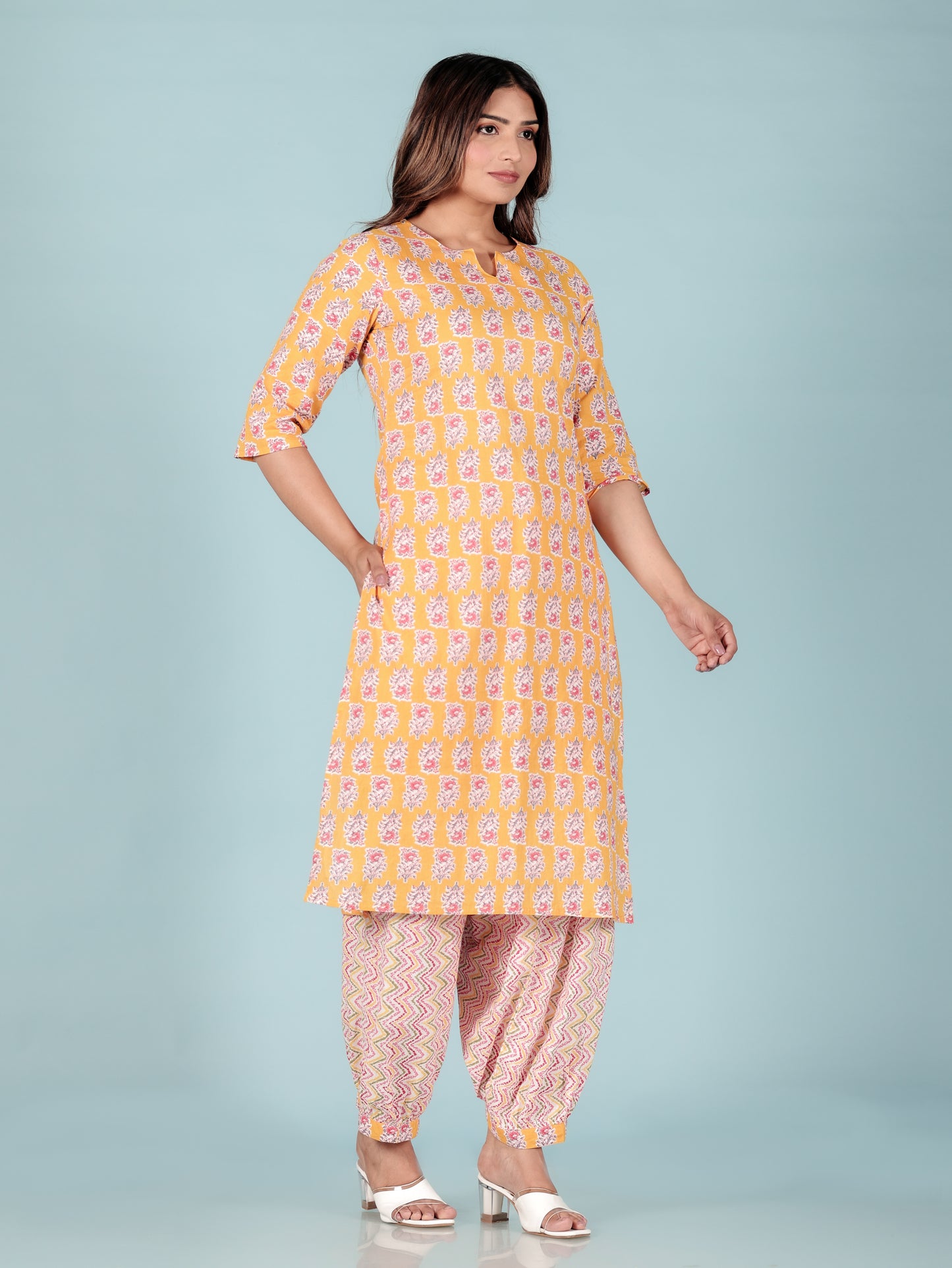 Soft Cotton Floral Kurta