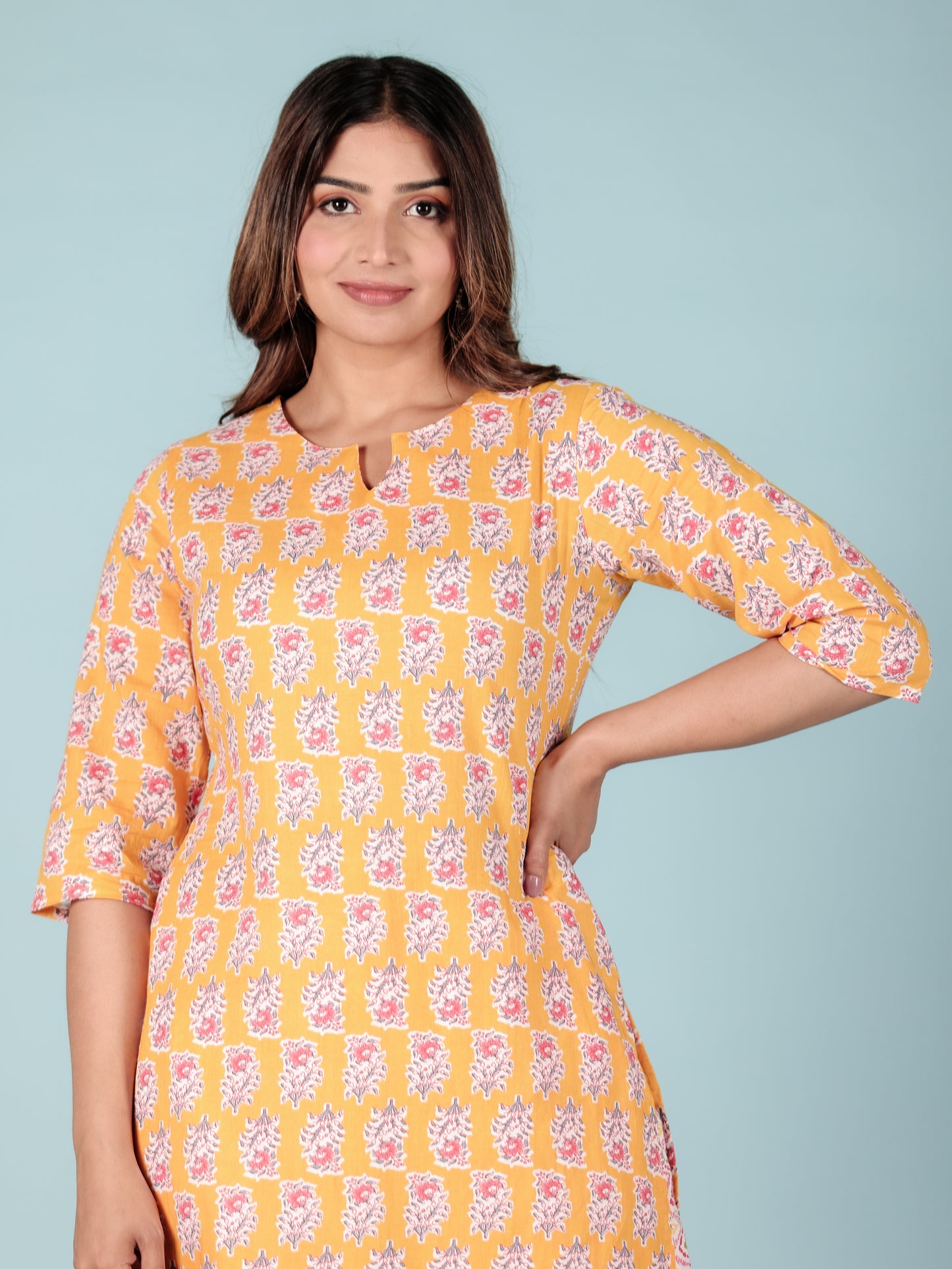 Soft Cotton Floral Kurta