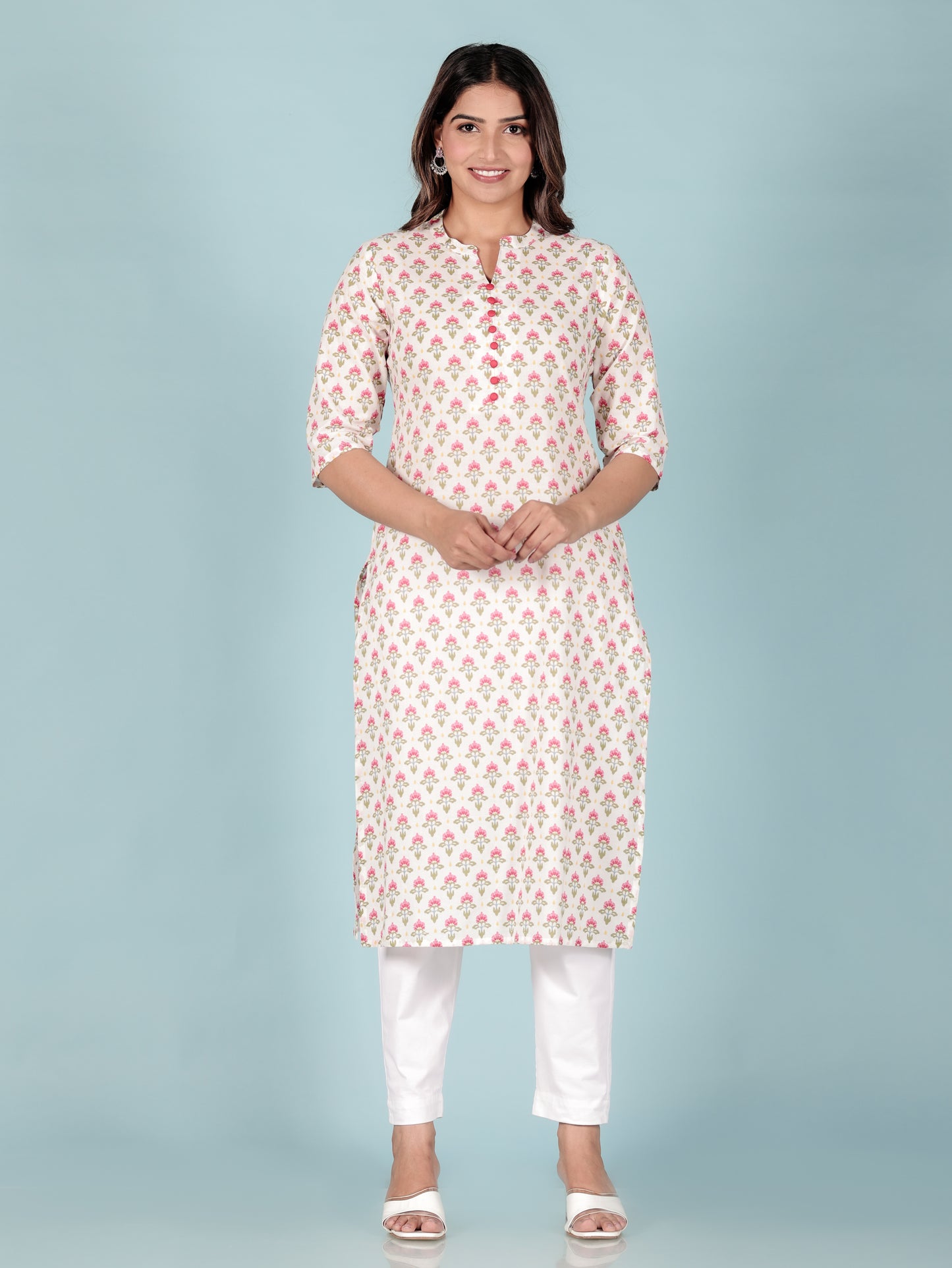 Soft Cotton Floral Kurta