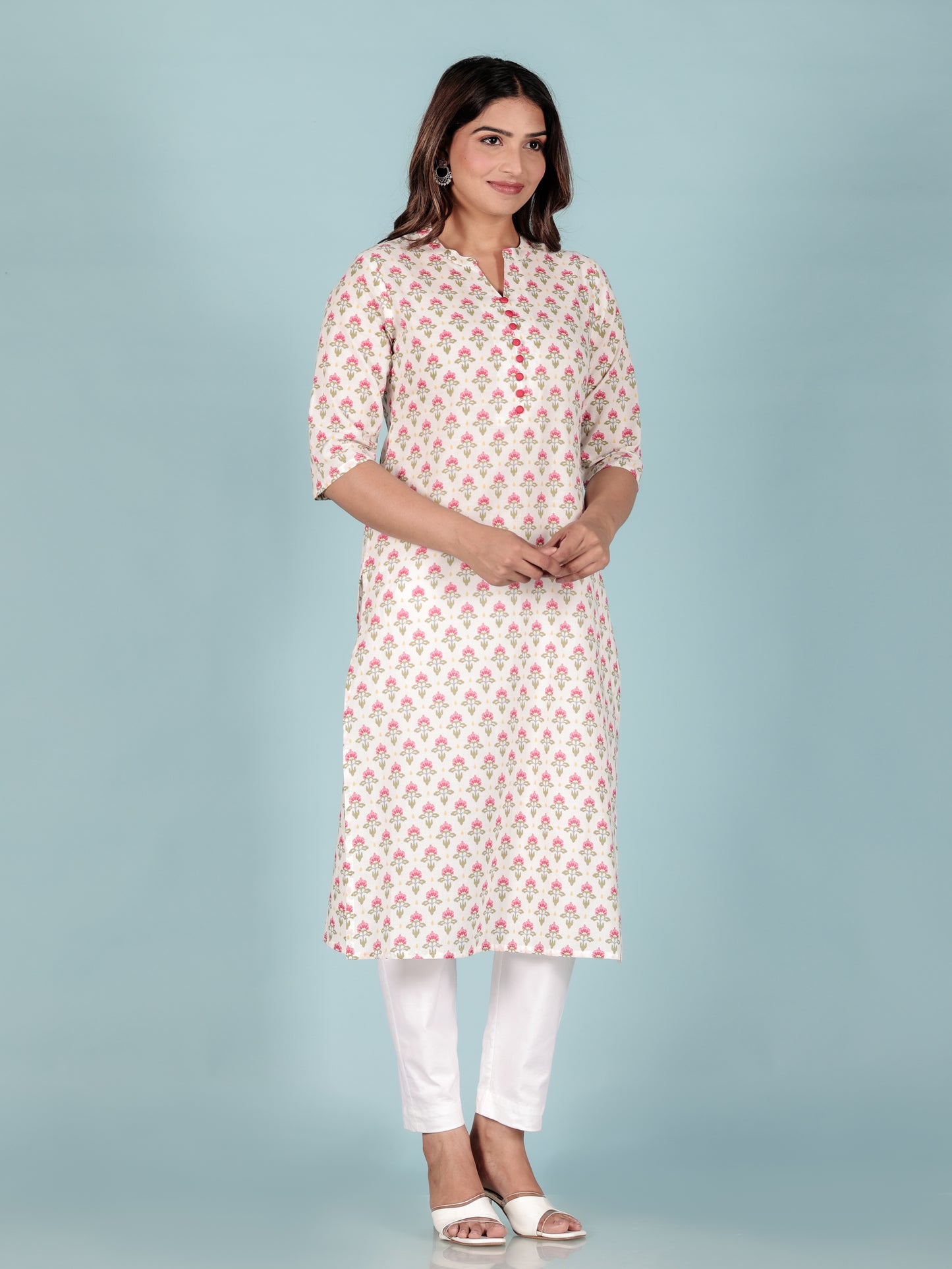 Soft Cotton Floral Kurta